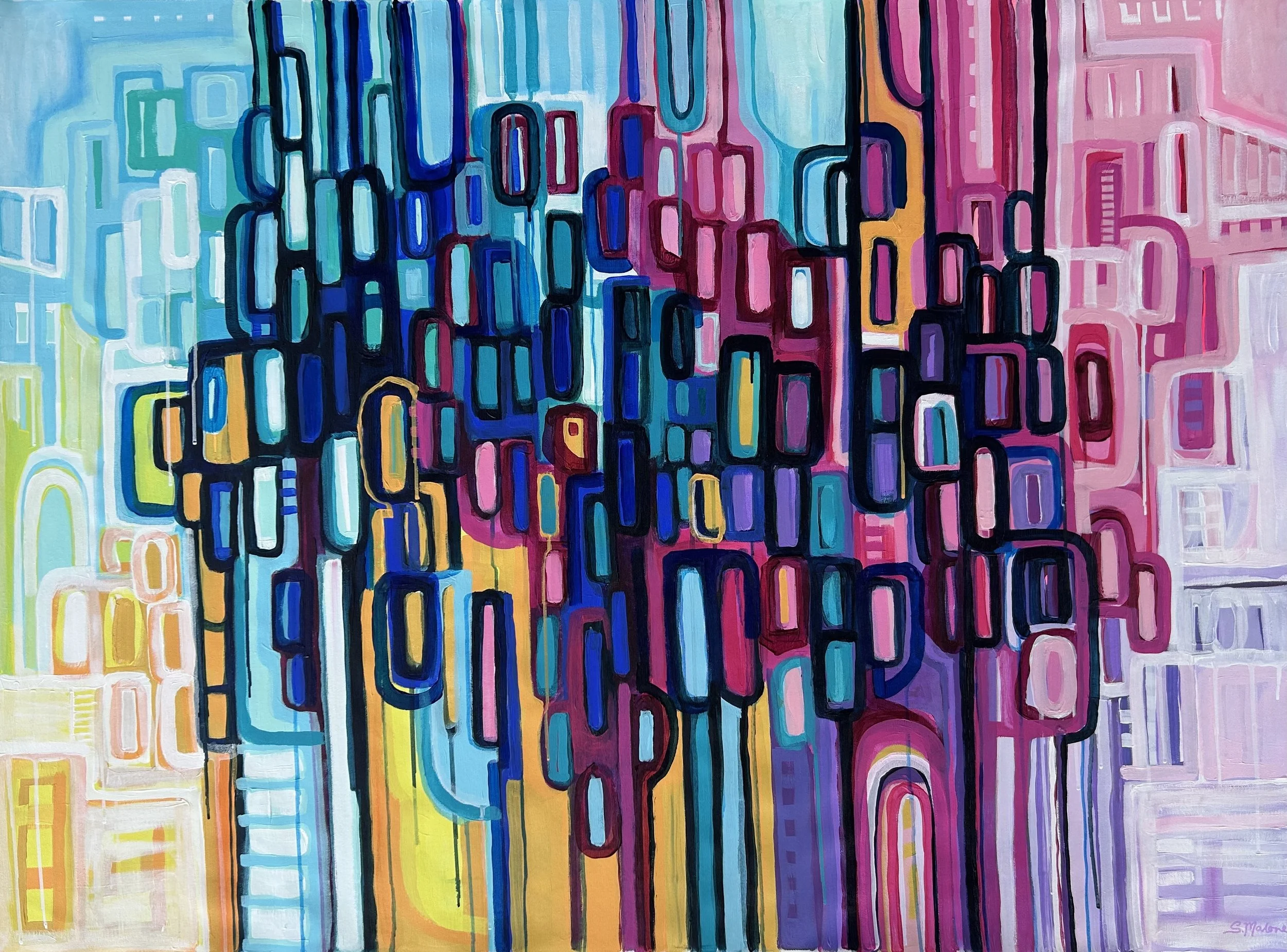 Dreaming in Loops (130x94cm) Acrylic on canvas