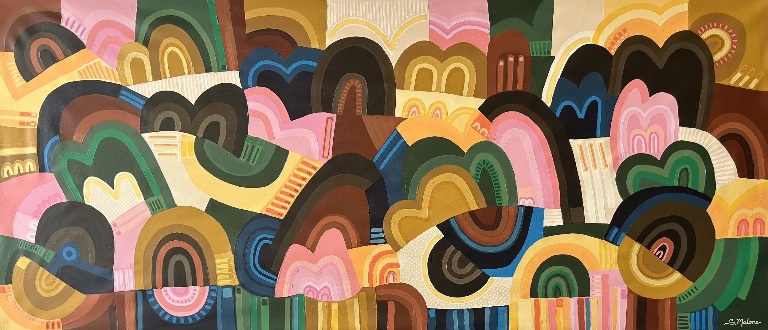 Autumn Across the Happy Hills (200x87cm) Acrylic on canvas