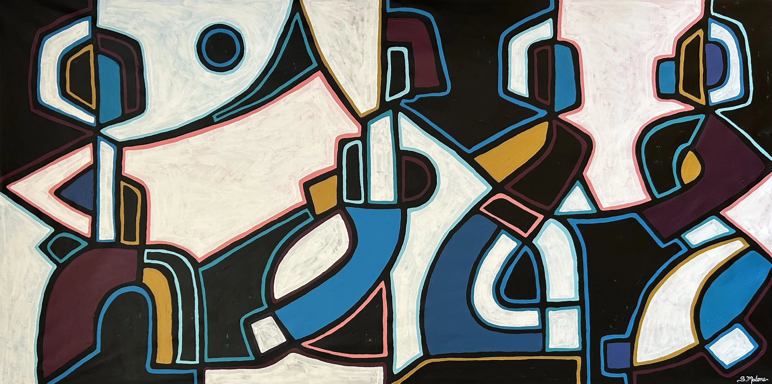 The Gathering (198x100cm) Acrylic on canvas