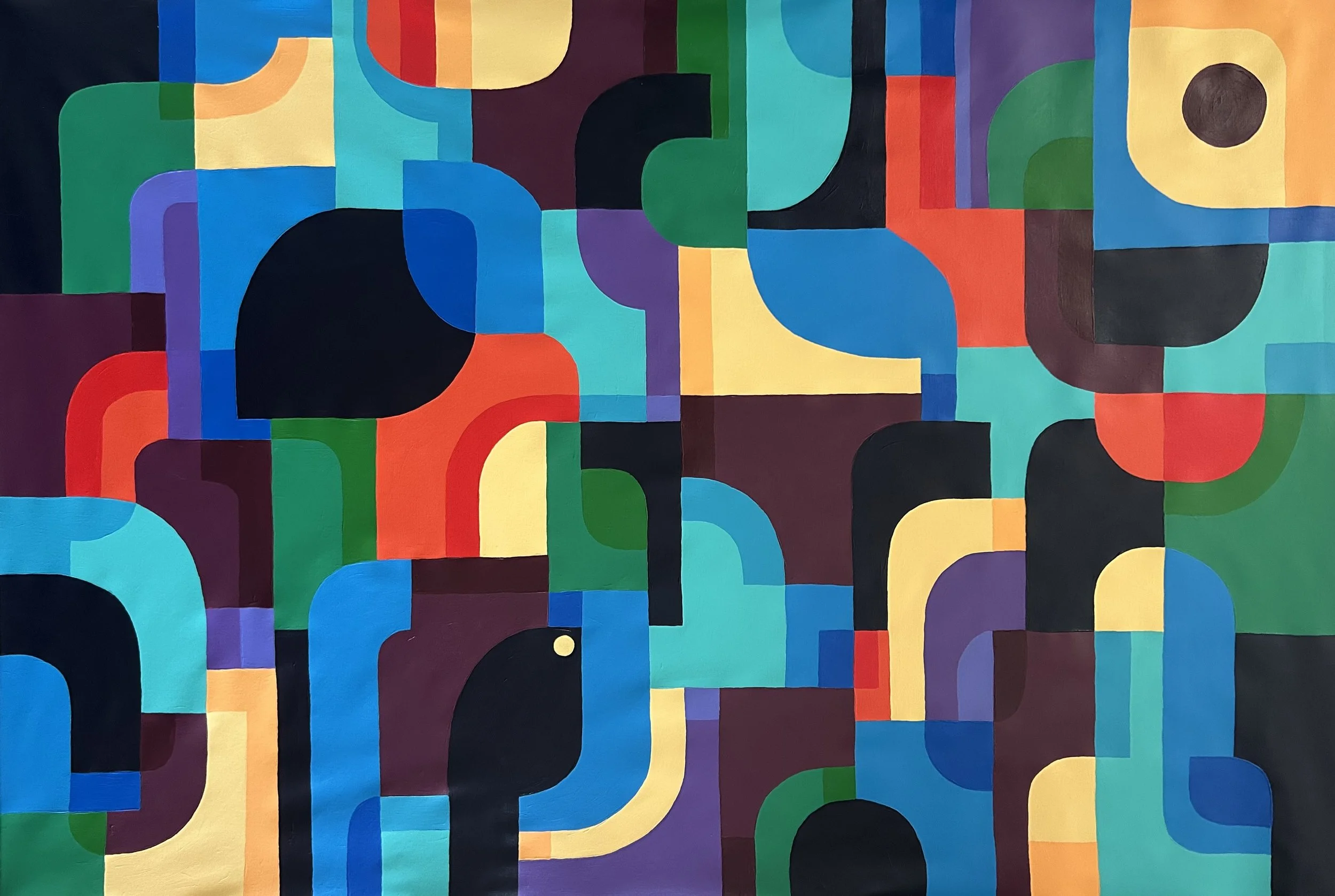 Geometric Puzzle (139x94cm) Acrylic on canvas