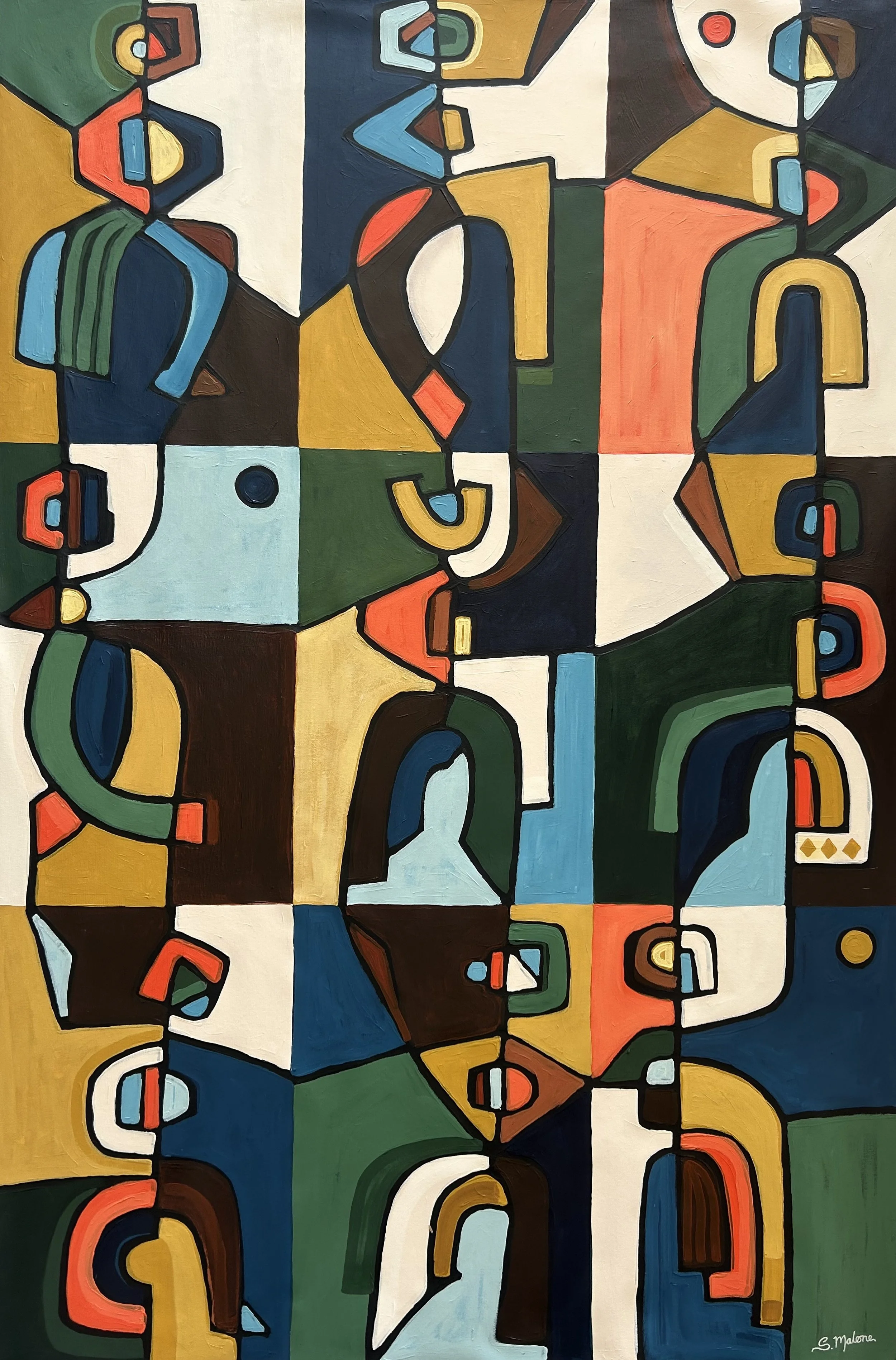 🔴 The Nine Dancers (150x100cm) Acrylic on canvas