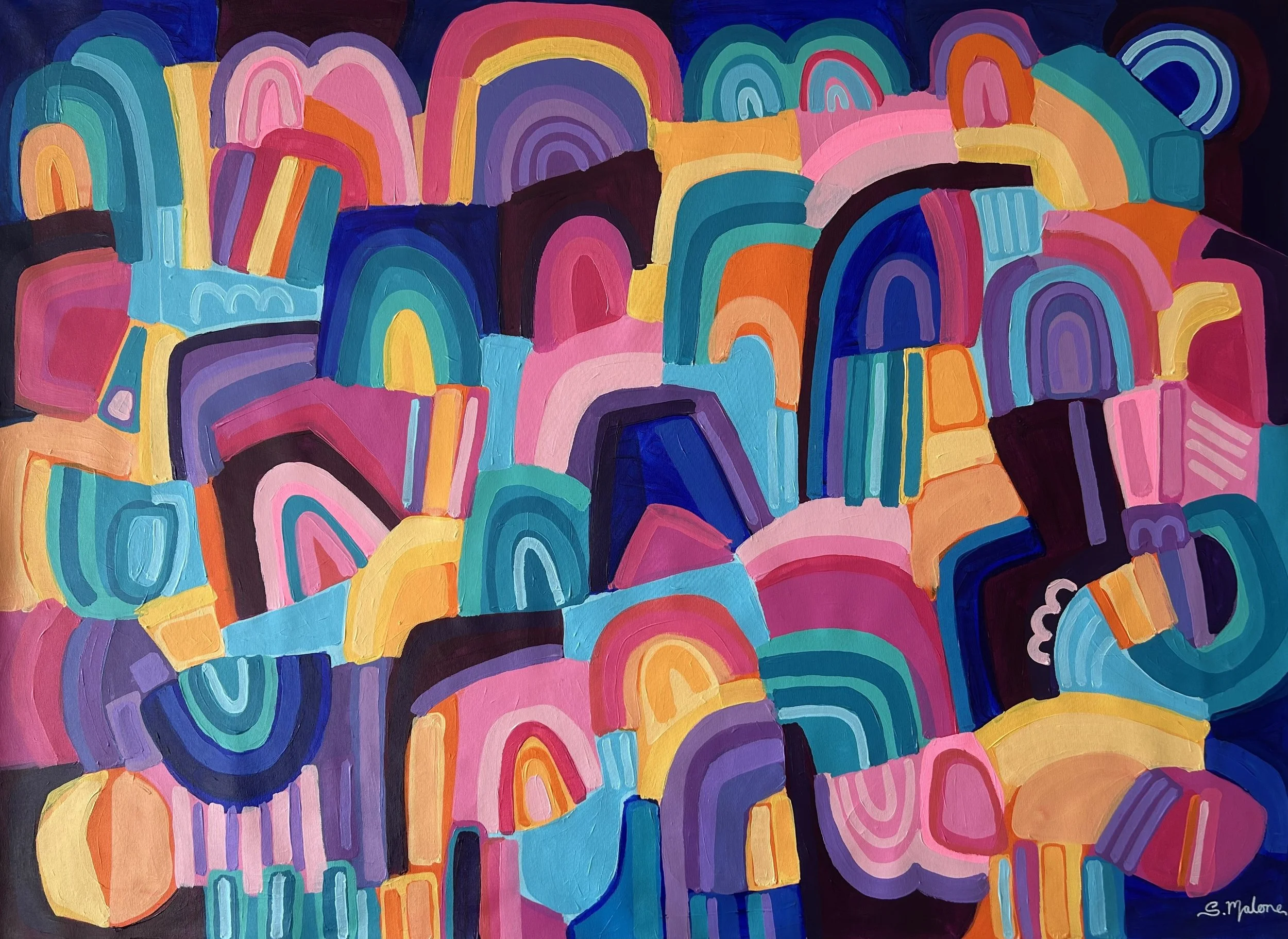 Happy Hills (129x94cm) Acrylic on canvas