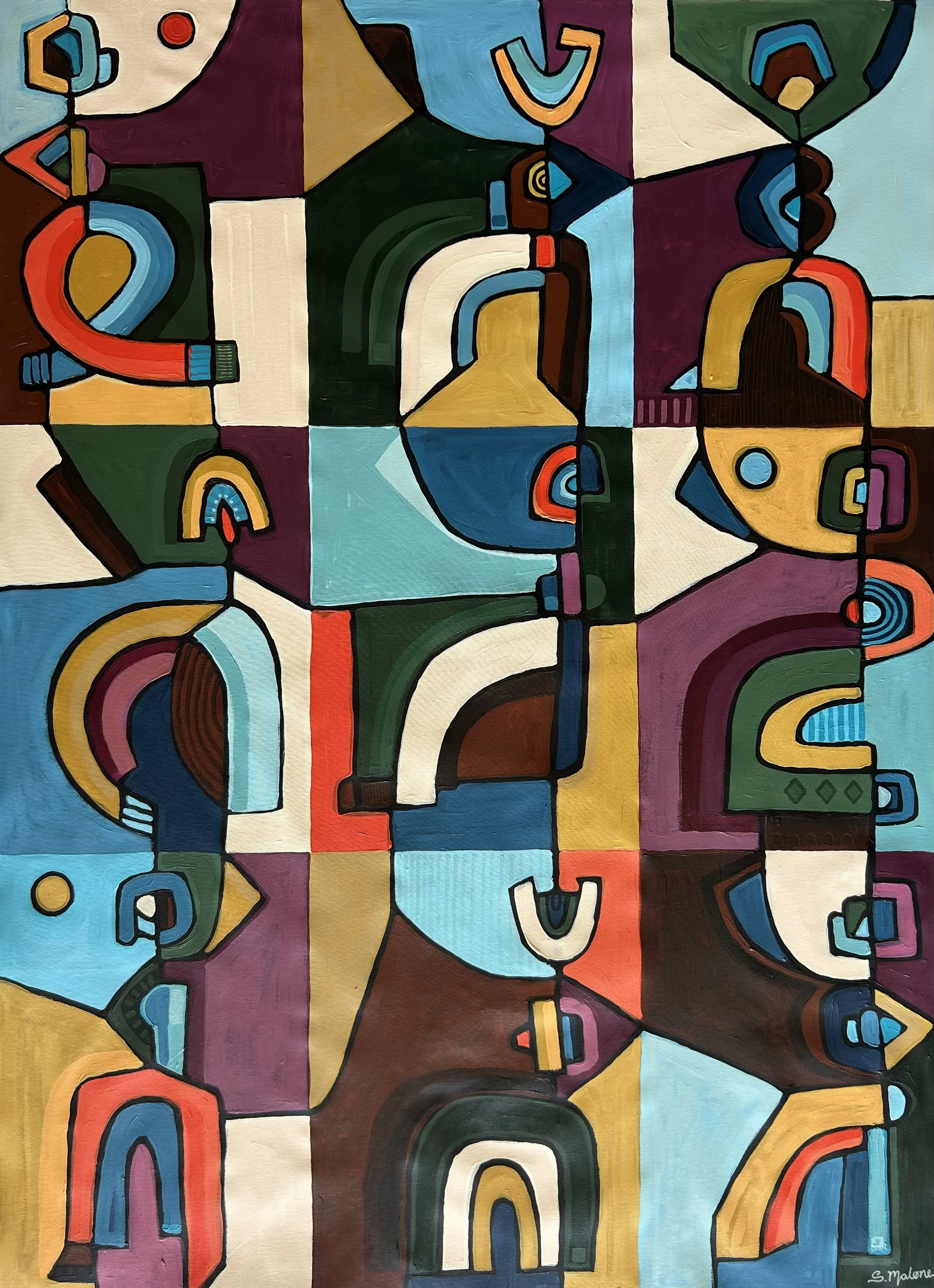 🔴 Finding the Rhythm (130x94cm) Acrylic on canvas