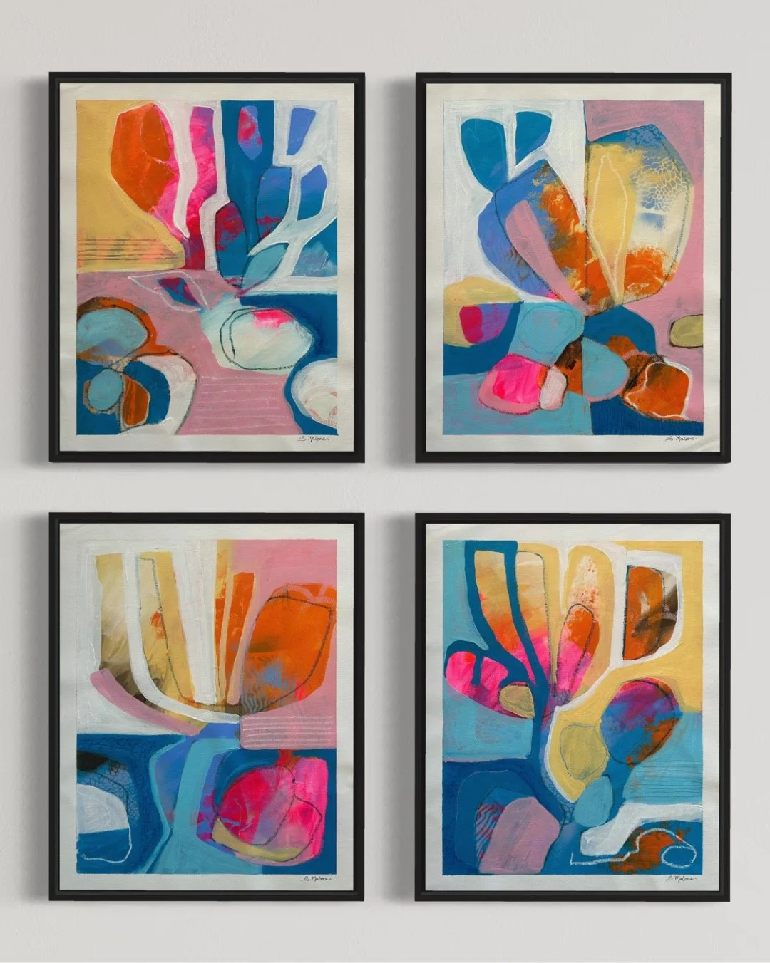 When the Light Changes (51x41cm each) Mixed media on canvas