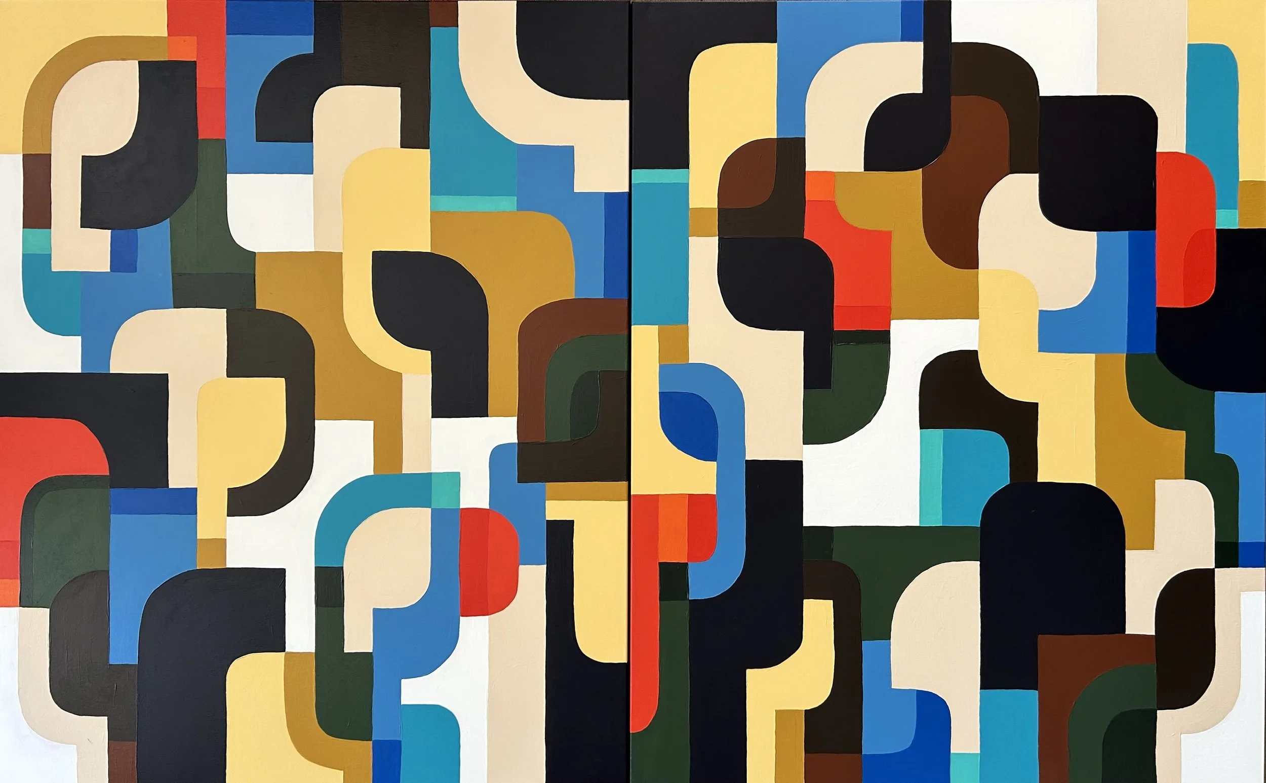 Geometric Interplay (100x160cm) Acrylic on canvas