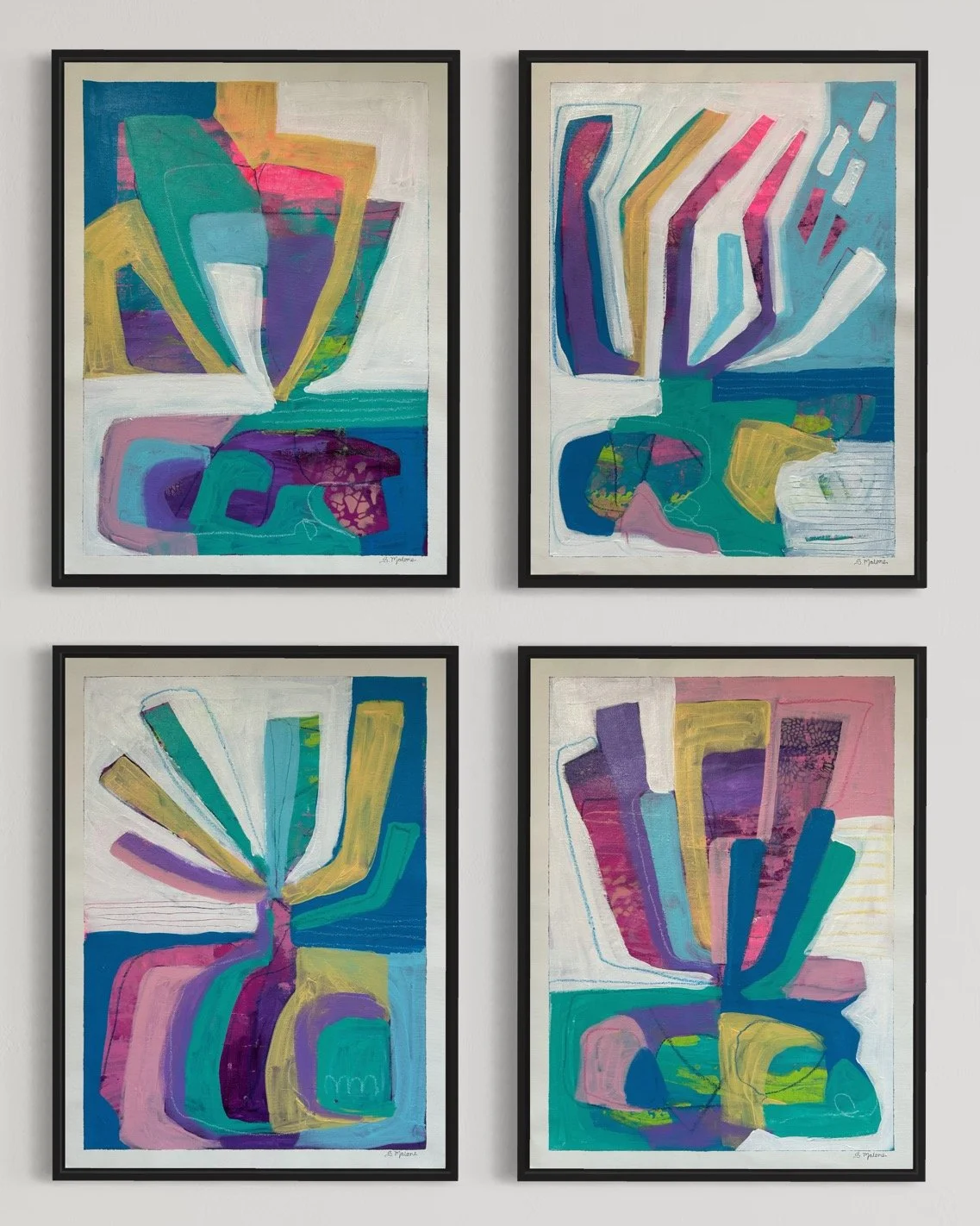 🔴 Breeze of Light (61x46cm each) Mixed media on canvas