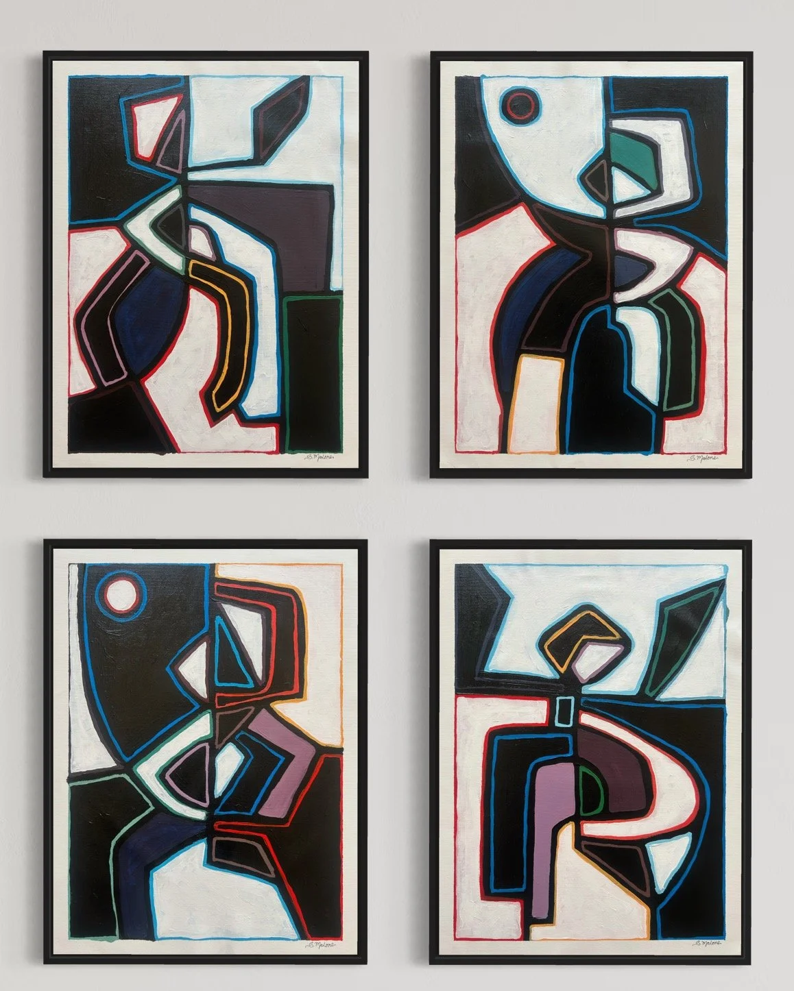 🔴 Dancing in Sync (61x46cm each) Acrylic on canvas