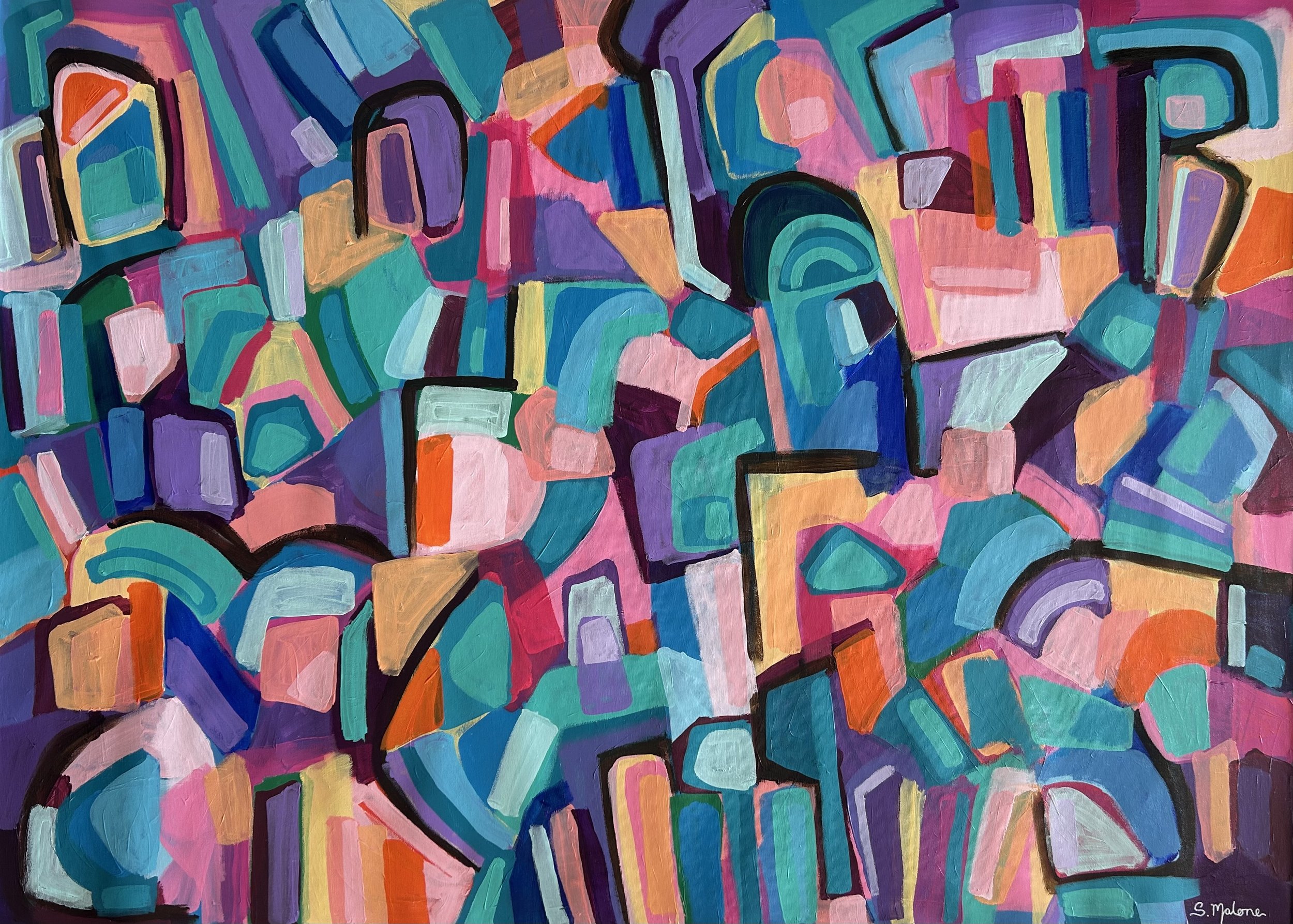 Color Block Delight (130x94cm) Acrylic on canvas