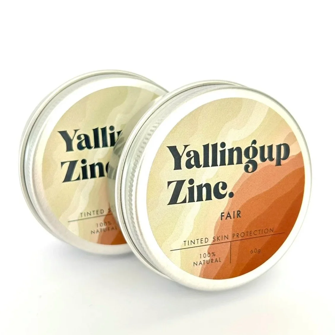 Two Yallingup Zinc Everyday Fair tinted natural zinc tins