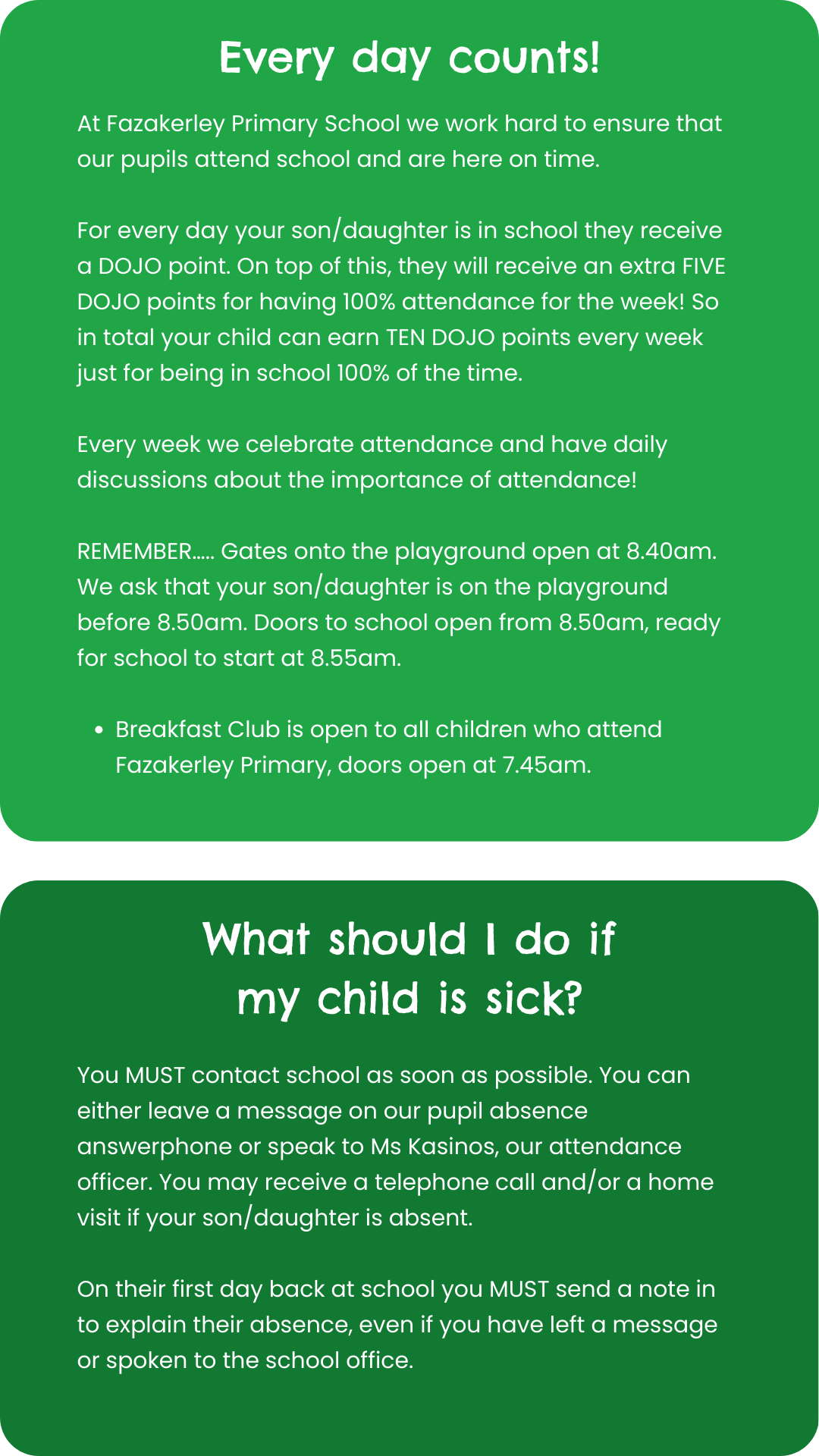 Attendance — Fazakerley Primary School