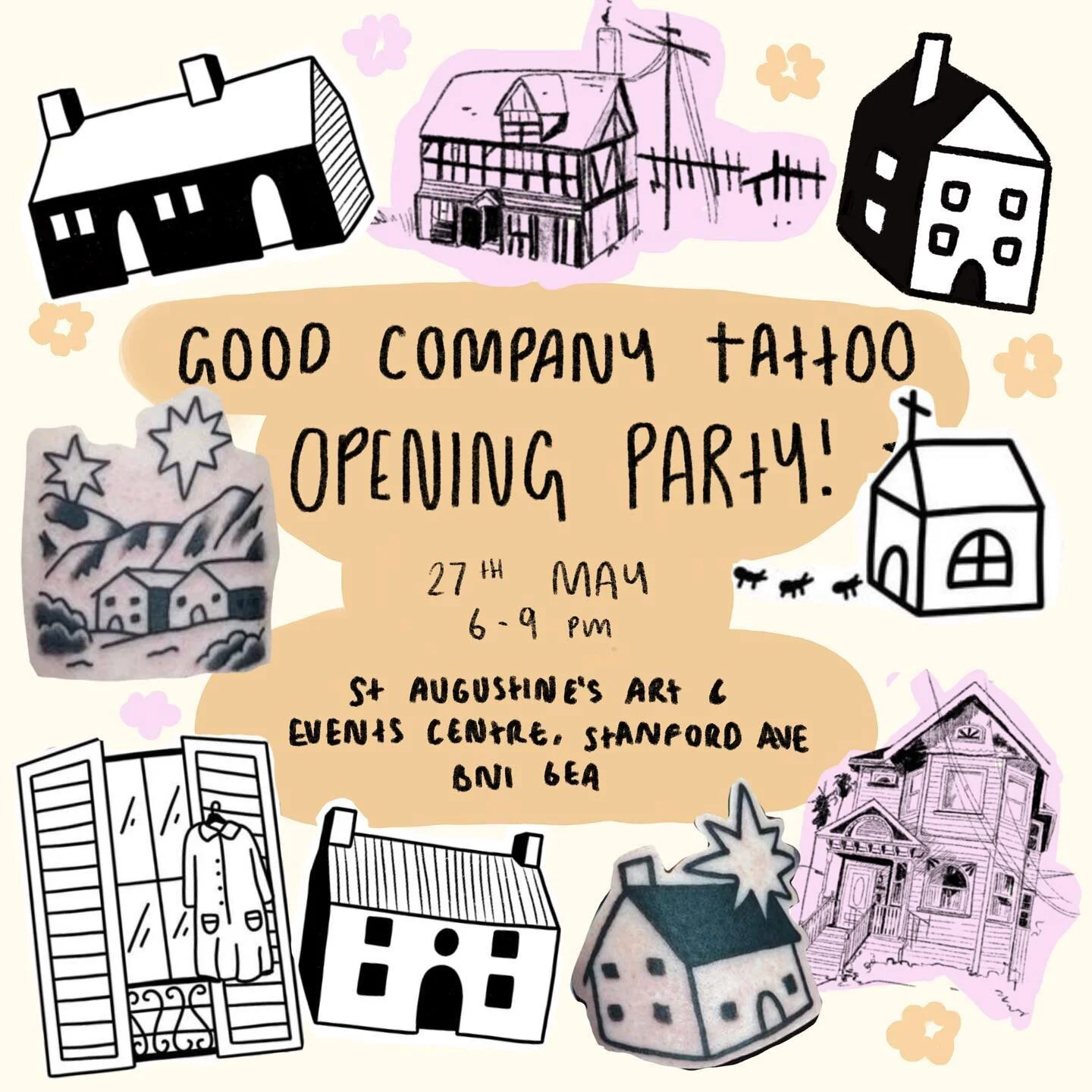 OPENING PARTY!
Saturday 27th May - 6-9pm
Good Company Tattoos would like to invite you to our opening party!

We will have drinks, snacks, live music and a chance for you to look around our new space which we are so proud of 

And the chance to win a