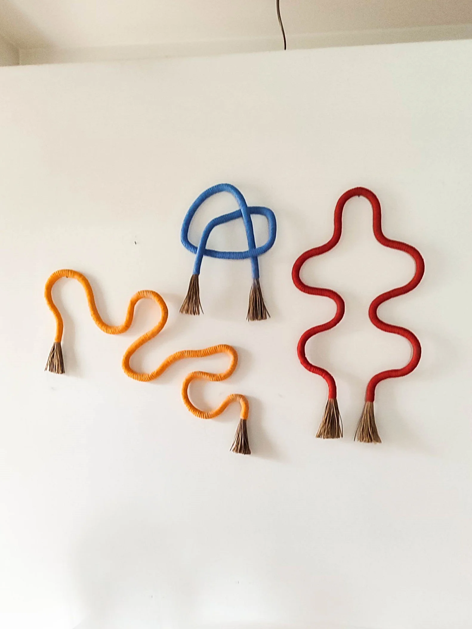 Colorful squiggle wall art, set of 3