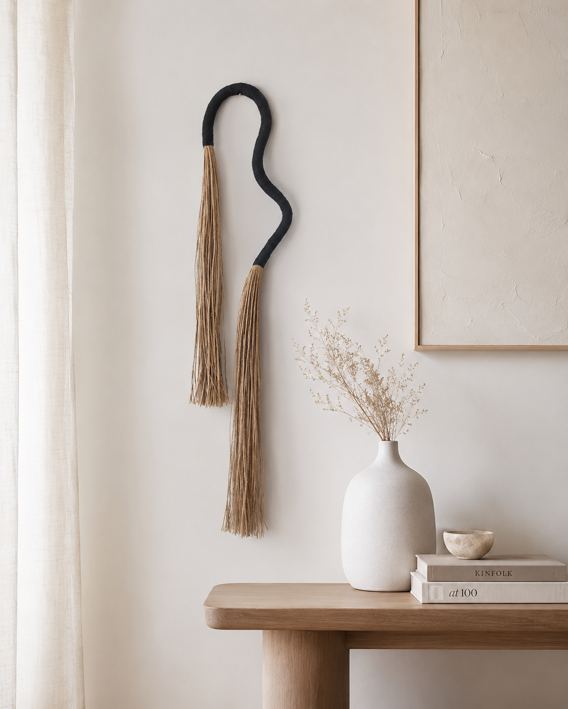 Black curvy wall art