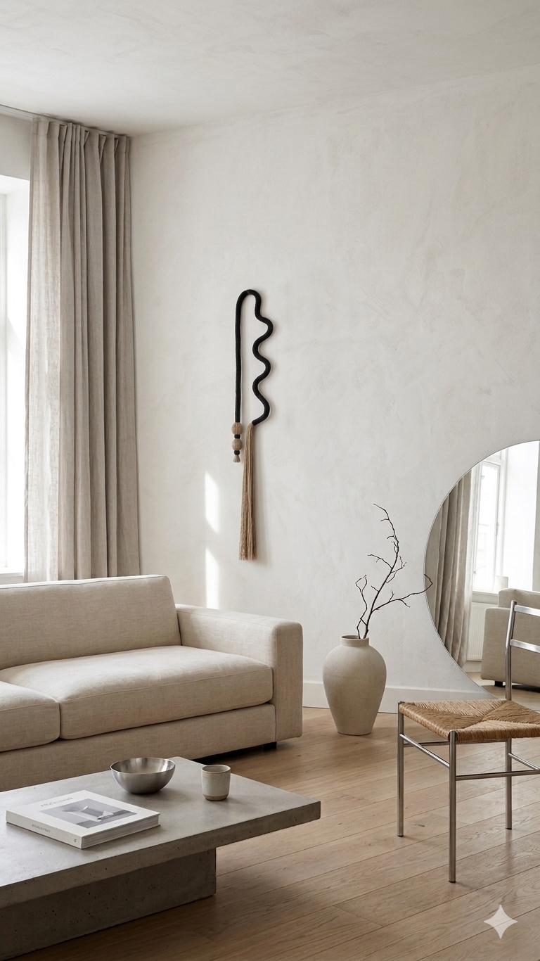 Large black squiggle wall hanging