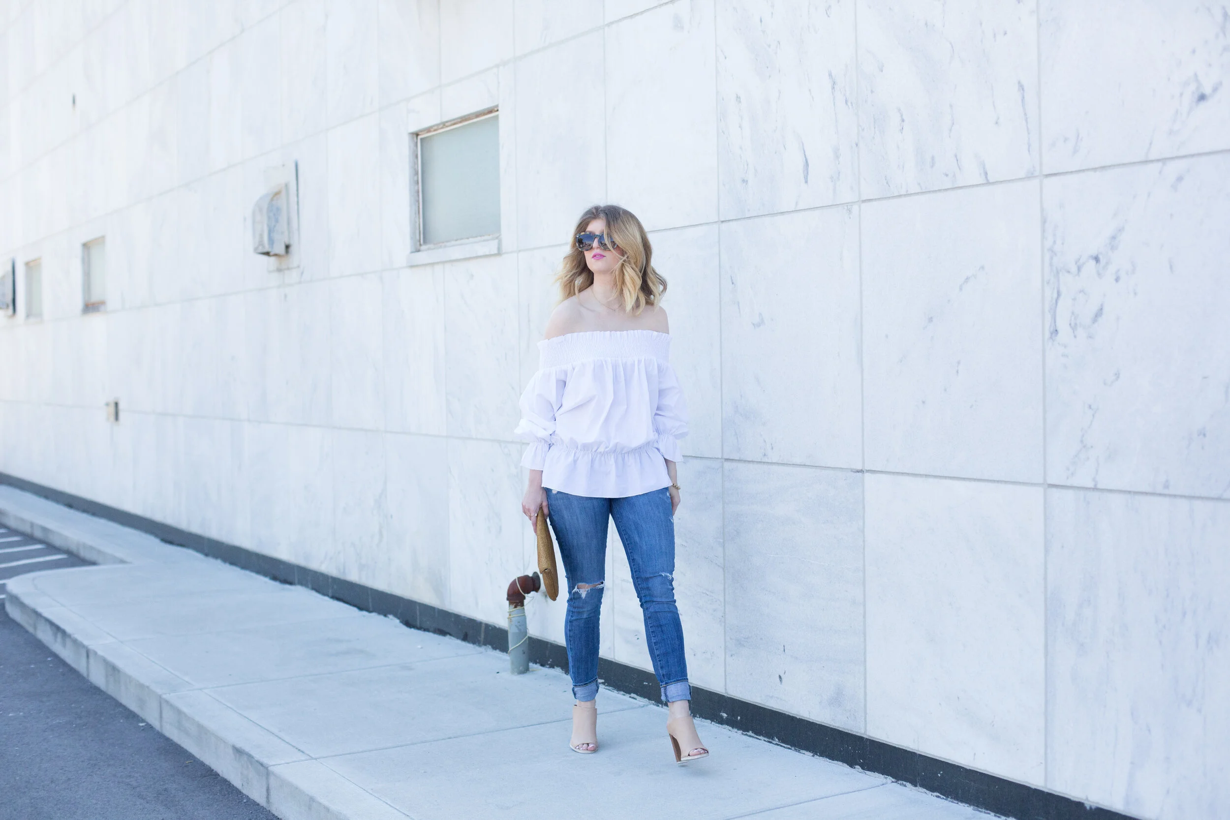 outfit: off the shoulder bow action
