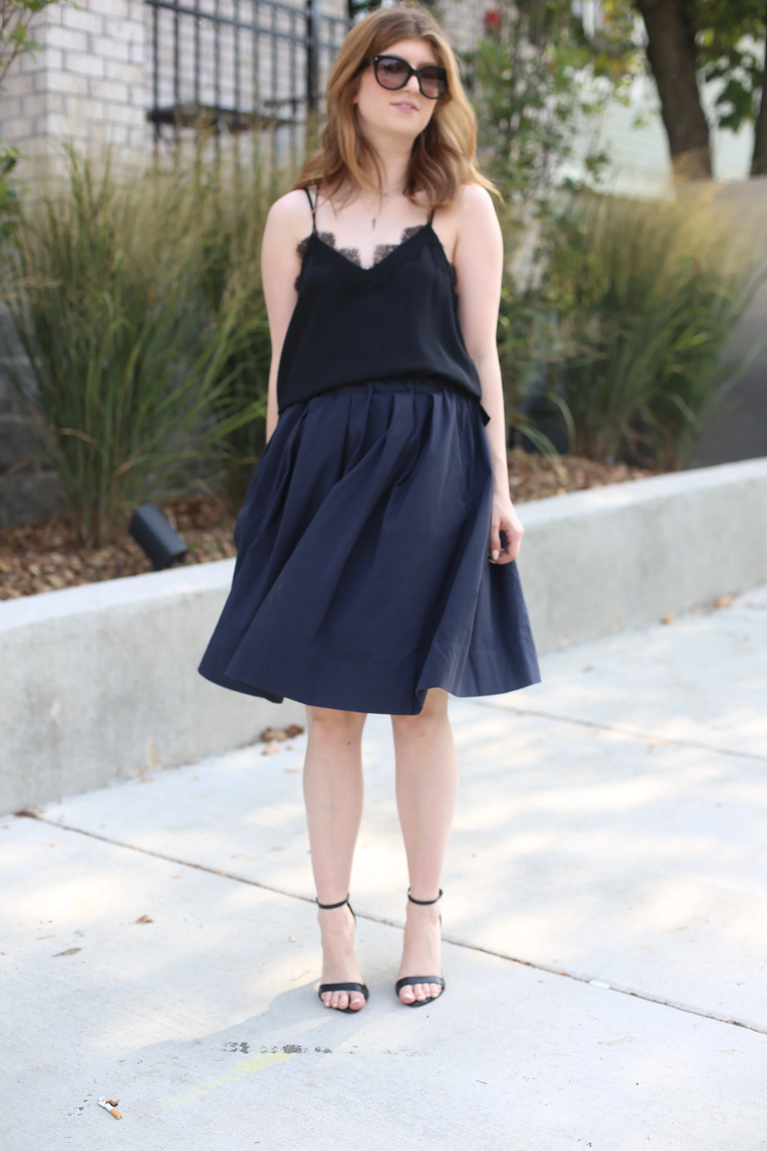 outfit: black and blue