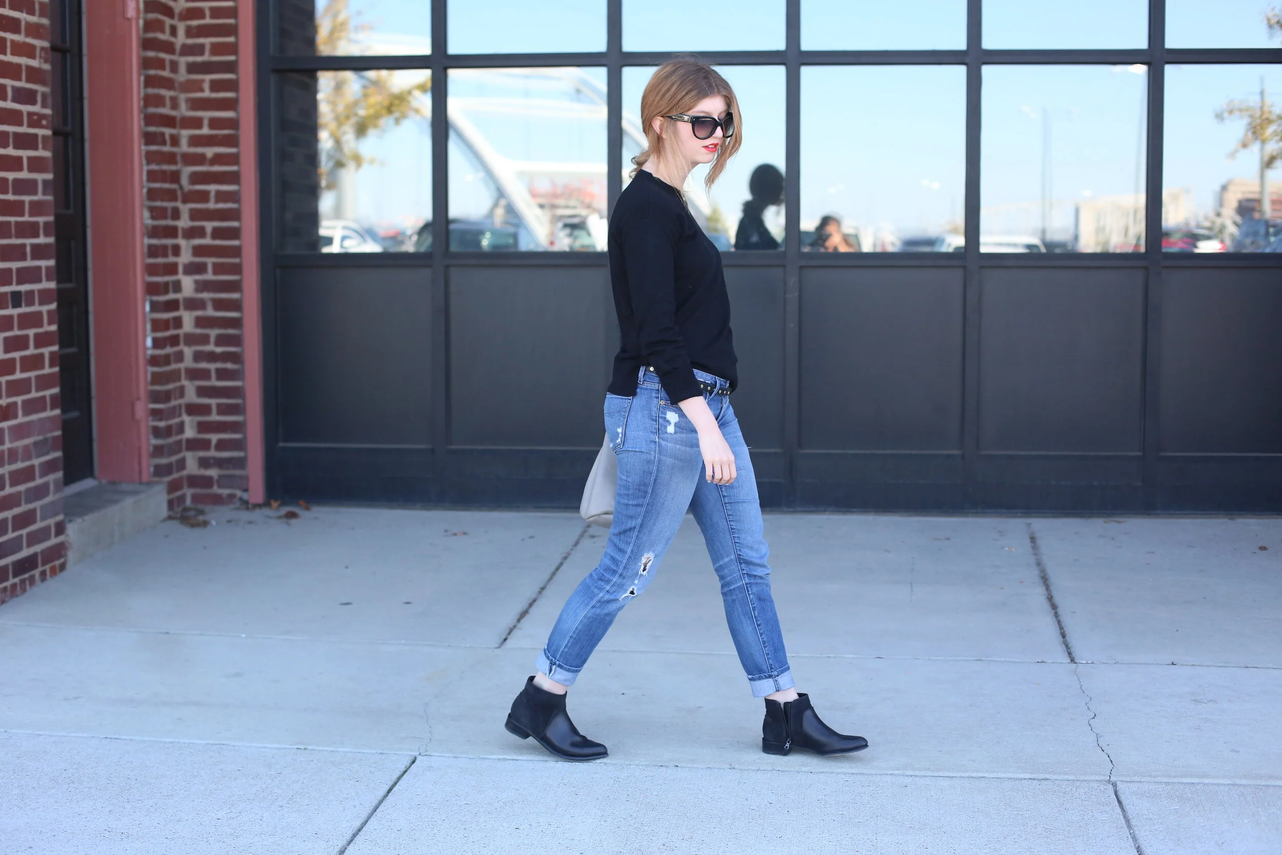 outfit: Black & Denim