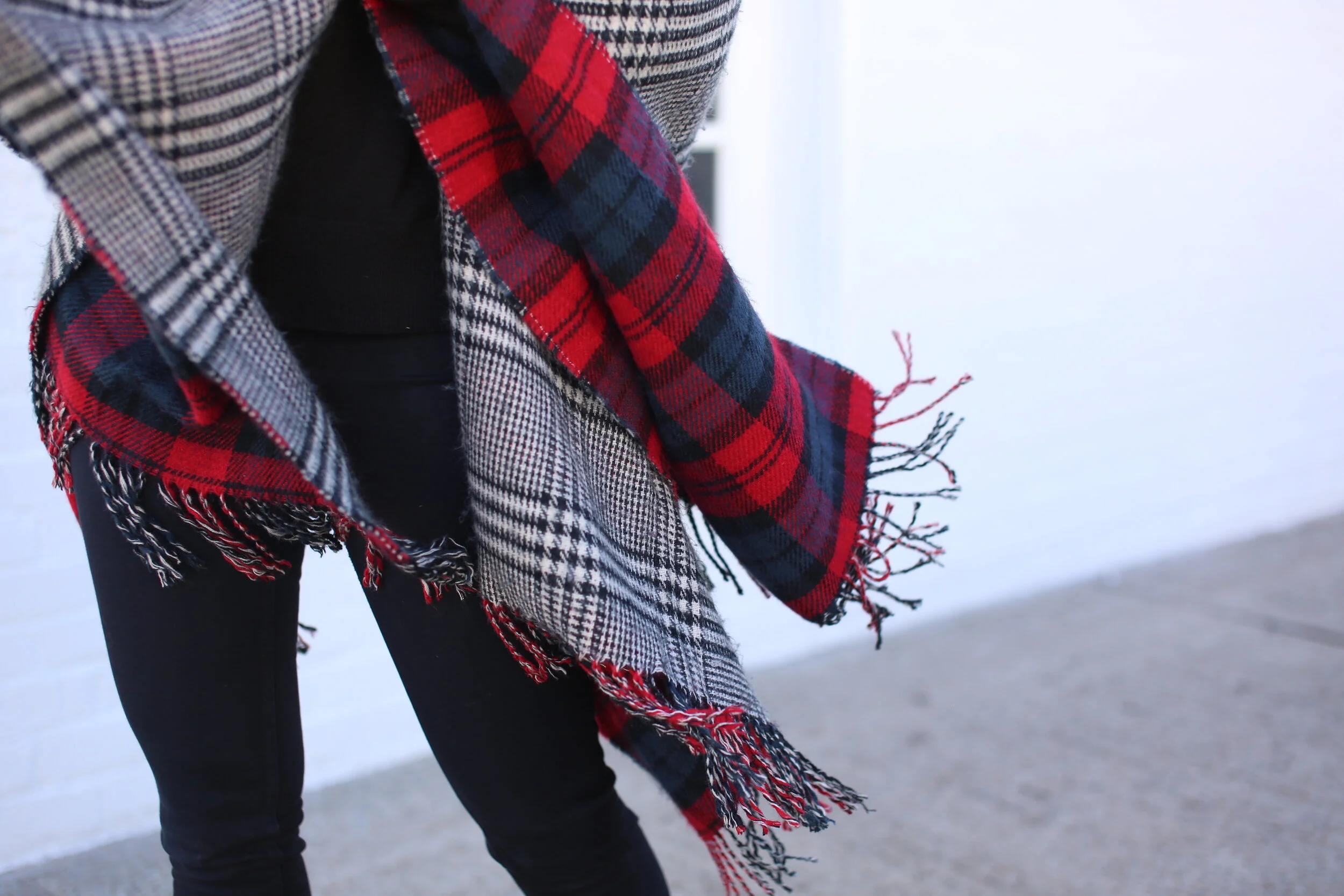outfit: plaid poncho (round 2)