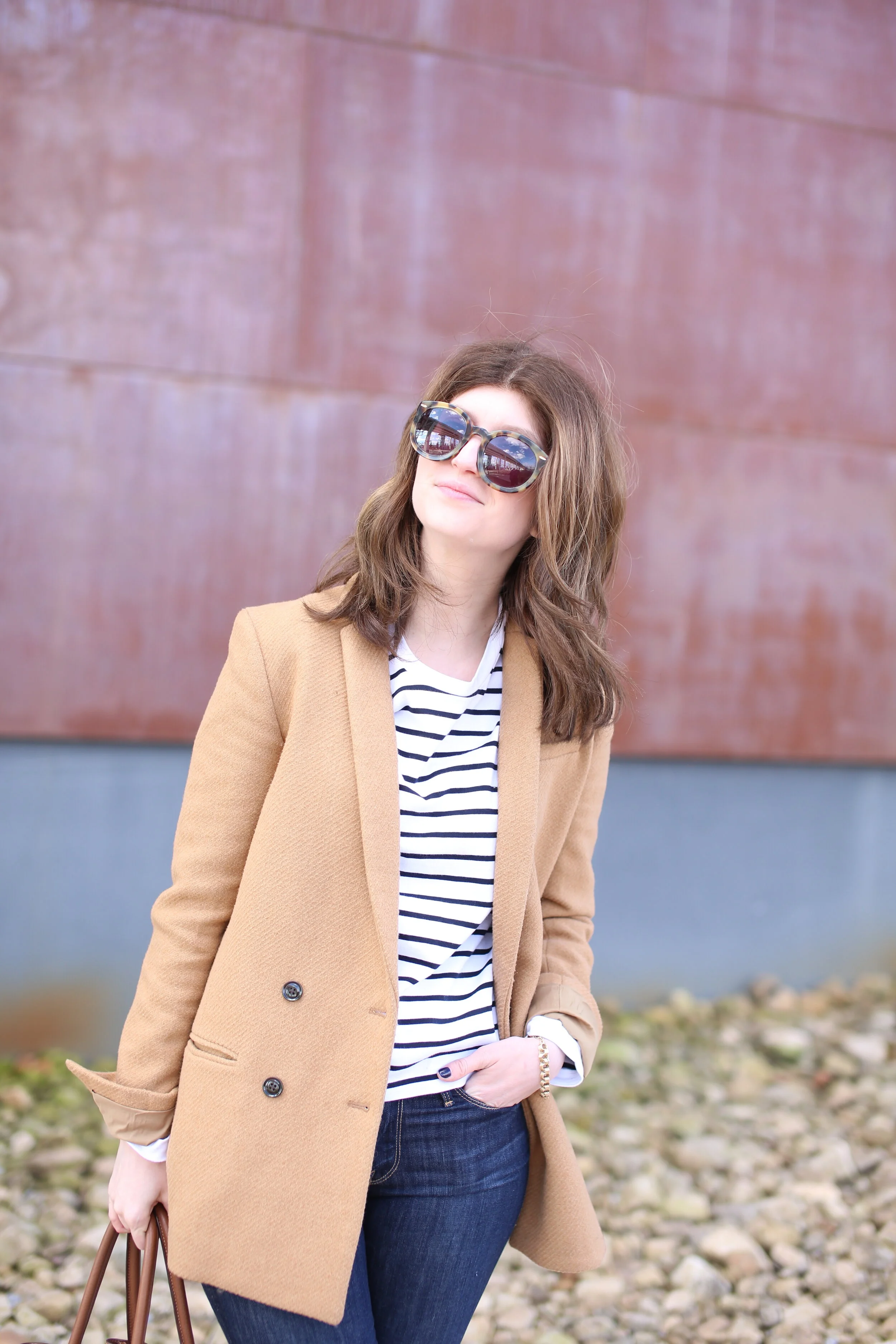 outfit: blazer and stripes