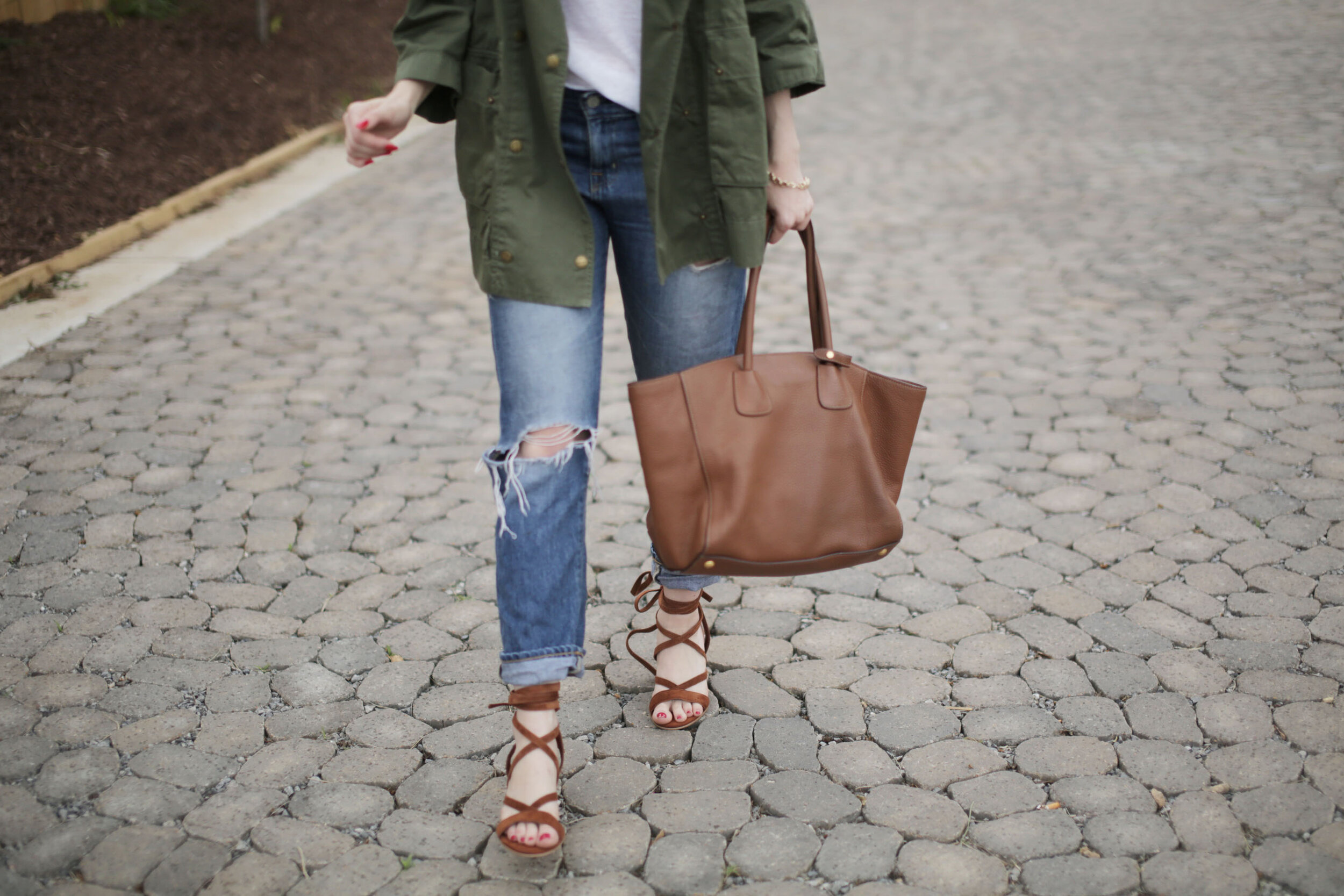 outfit: lace up heels