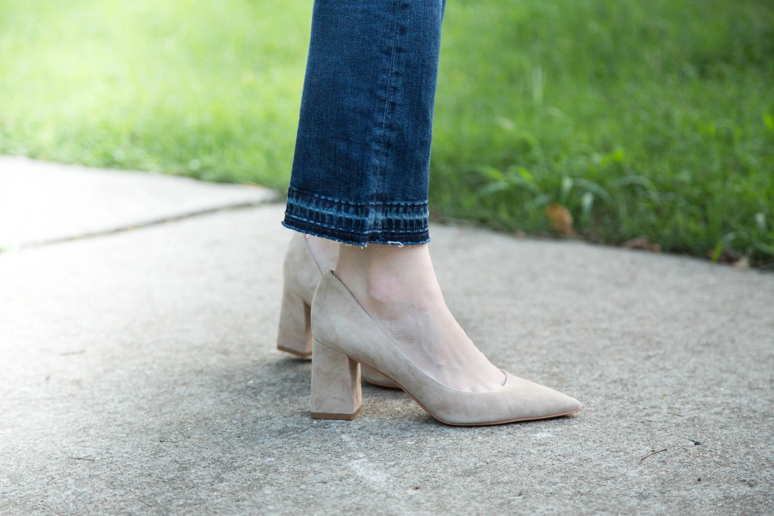 outfit: Marc Fisher block heel