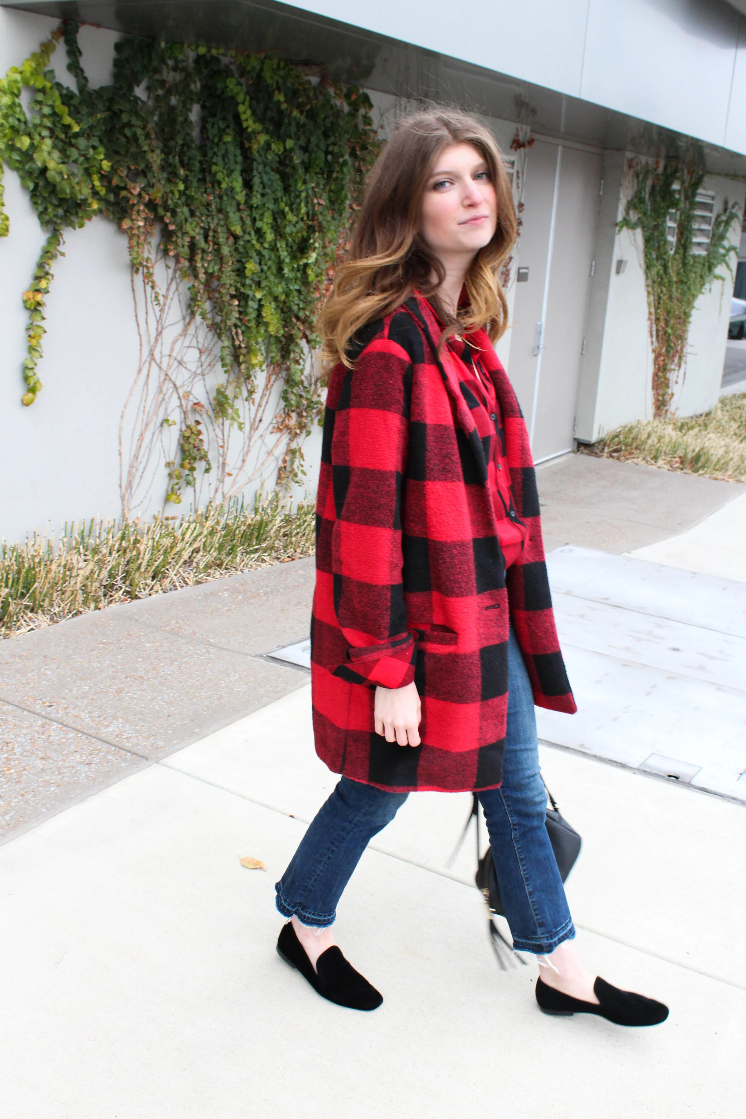outfit: buffalo plaid on buffalo plaid on
