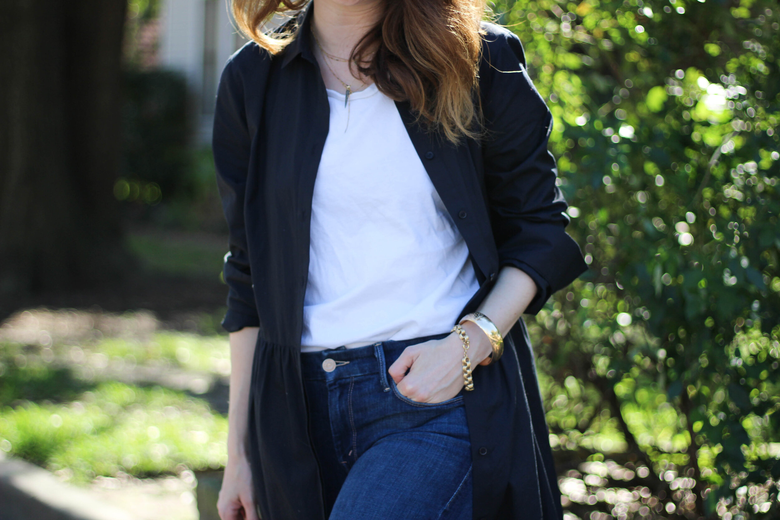 outfit: open shirtdress