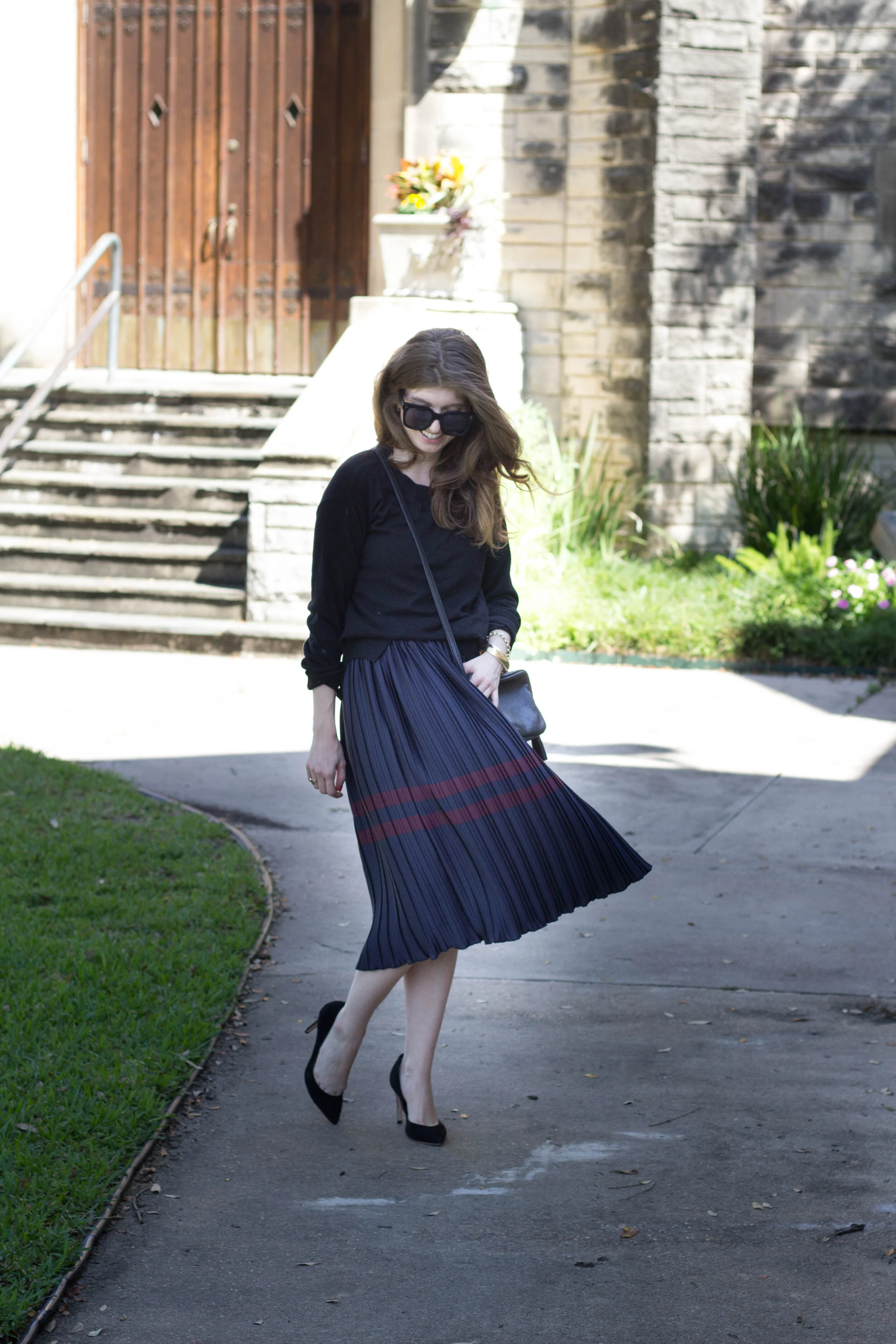 Pleated Midi Skirt Styled for Work