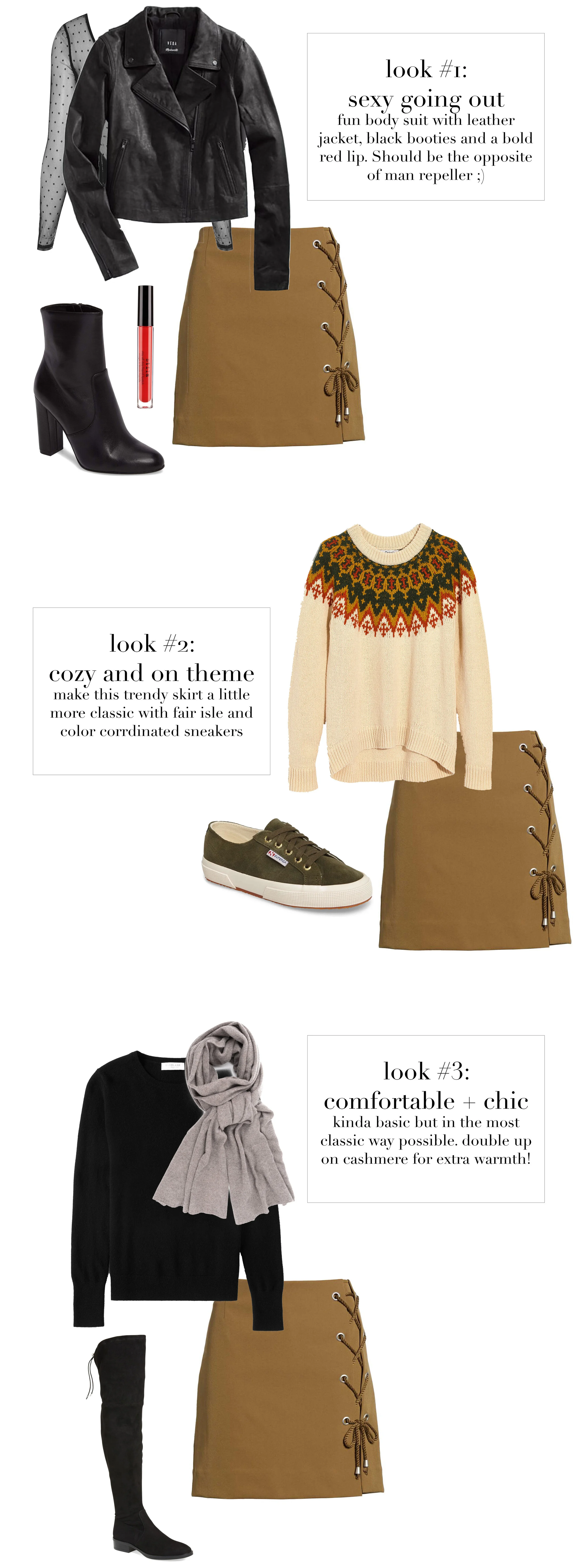 1 skirt 3 looks