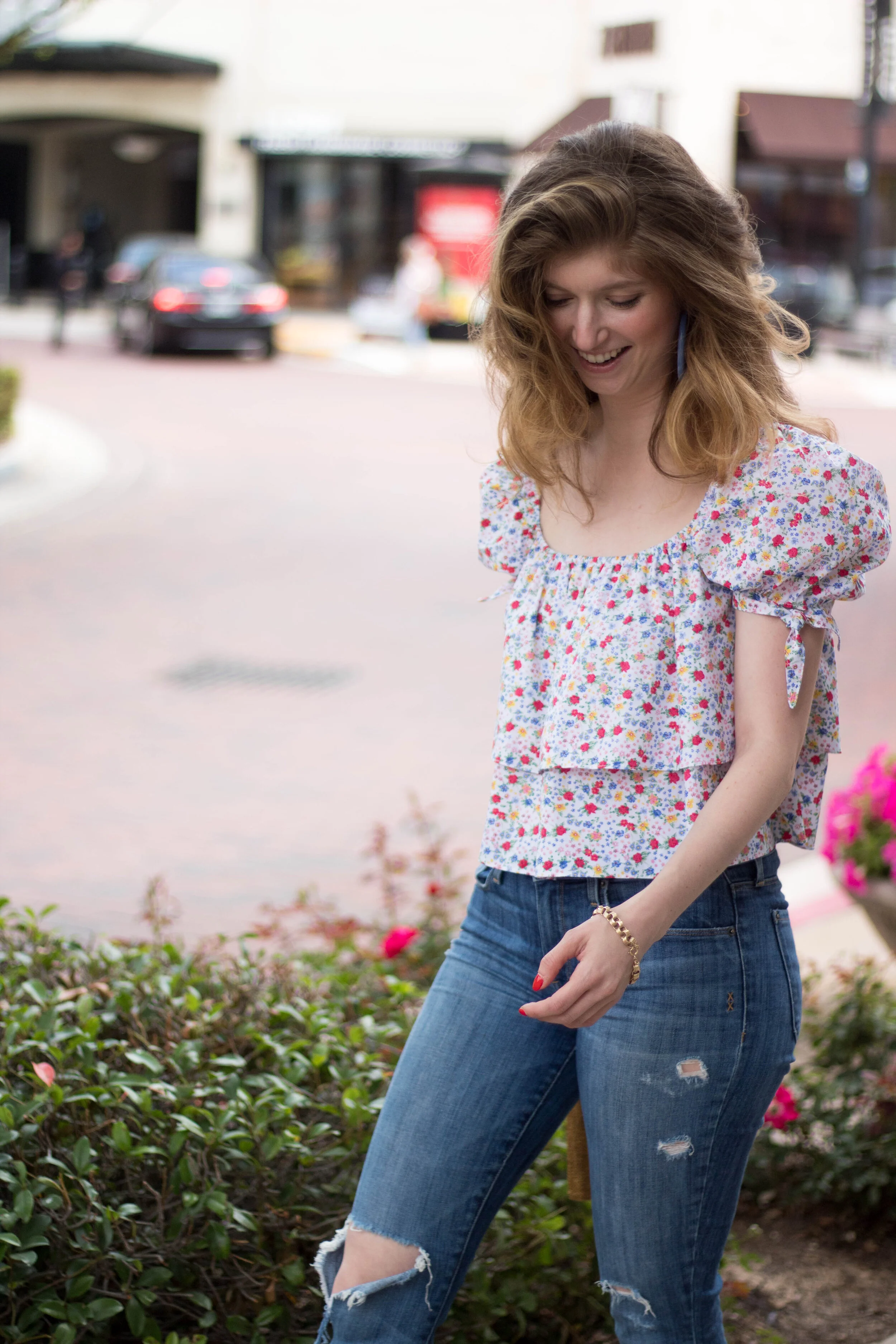 Puff Sleeve Floral Top