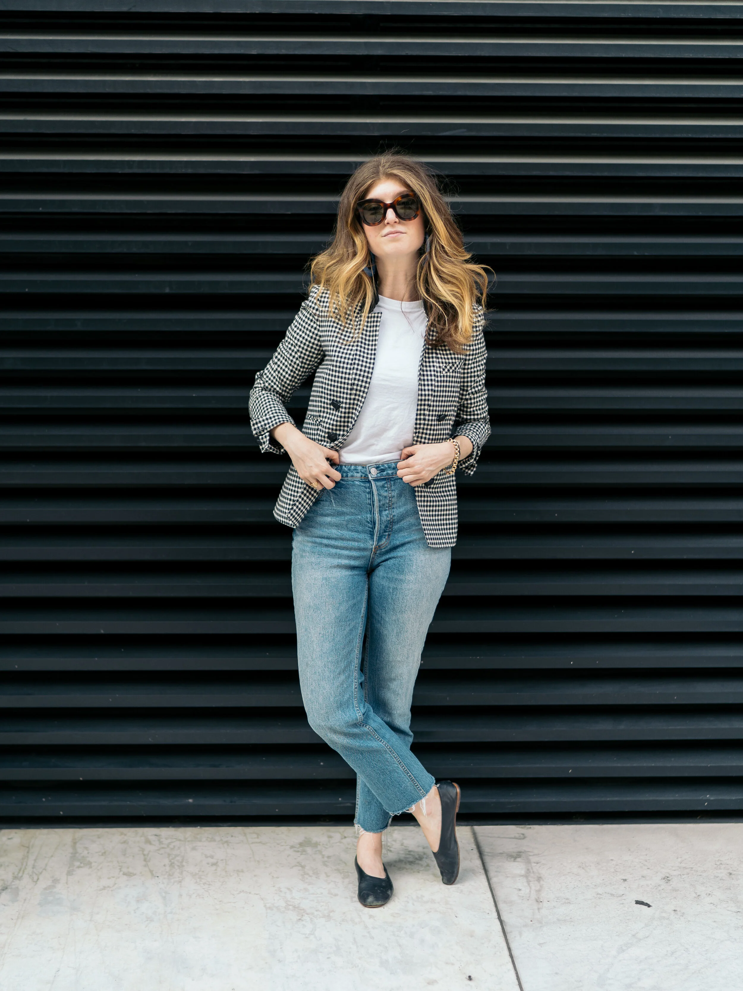 Black and White Gingham Blazer