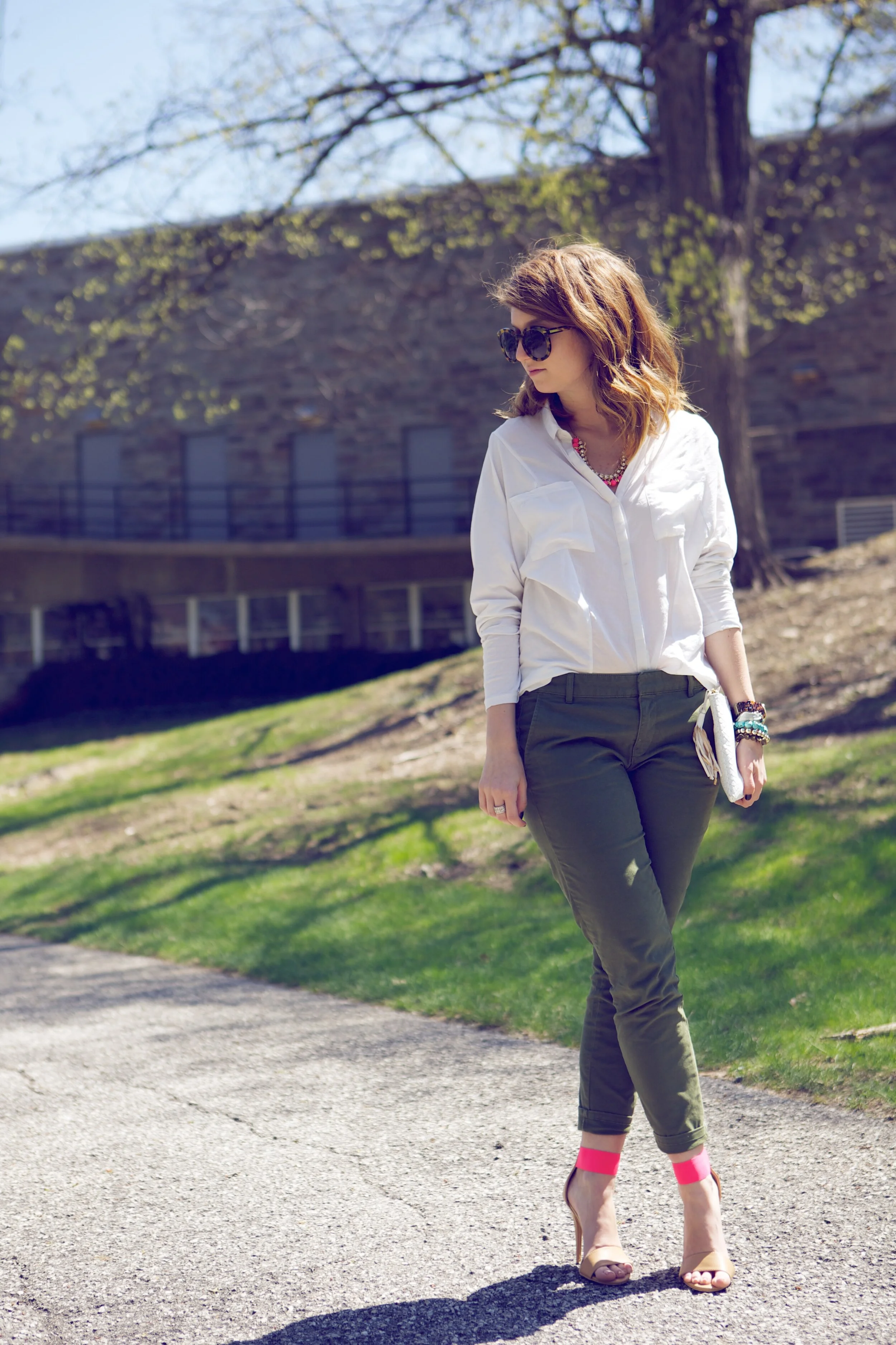outfit: day to night with army green pants