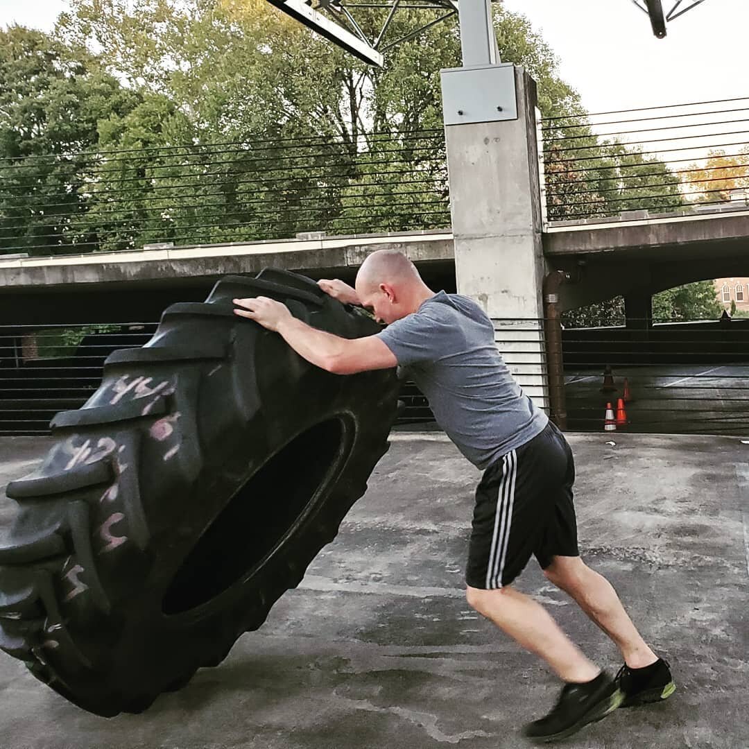 Getting worked out by a little tire!