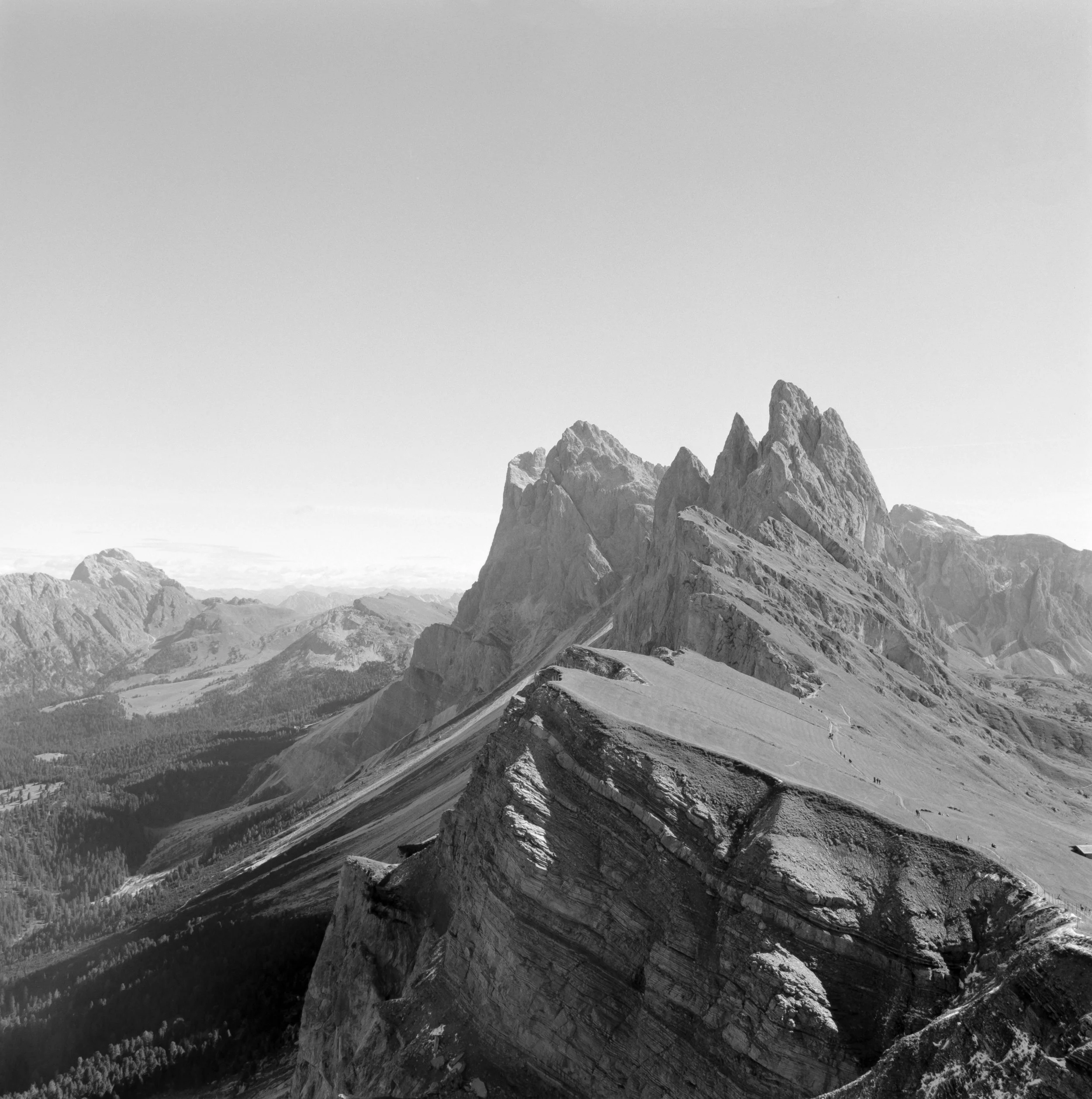 Italy: Dolomites Seceda - B&W