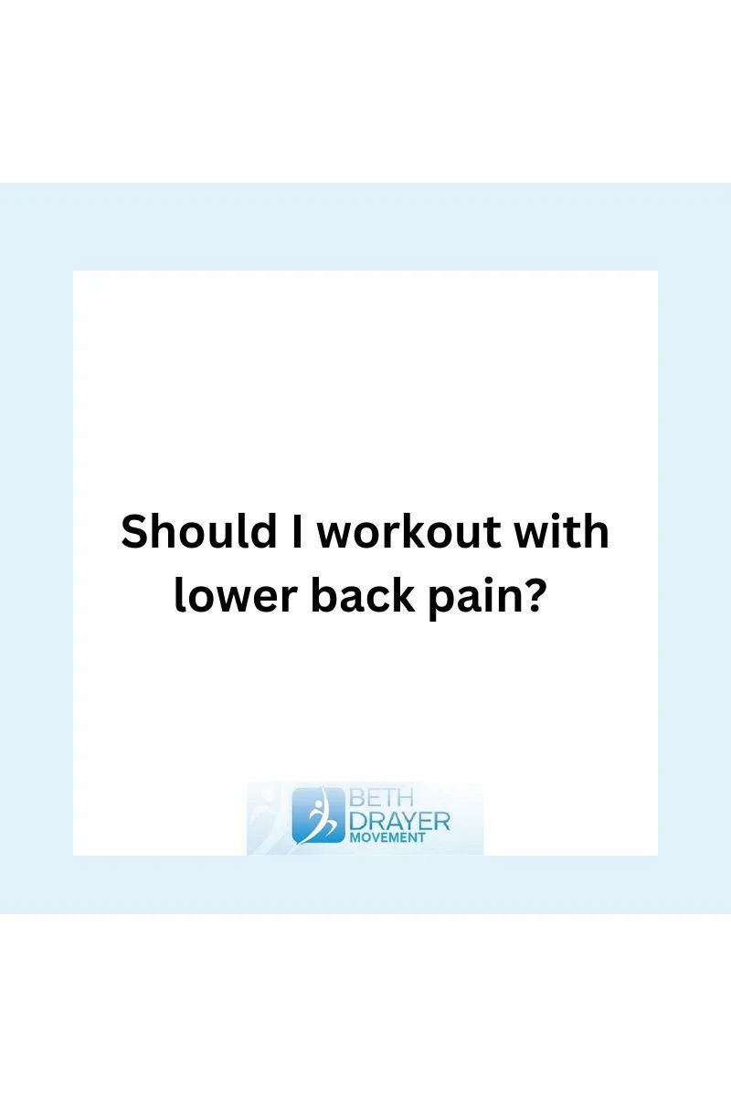 Should I Workout With Lower Back pain?