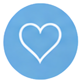 Heart icon in a circle