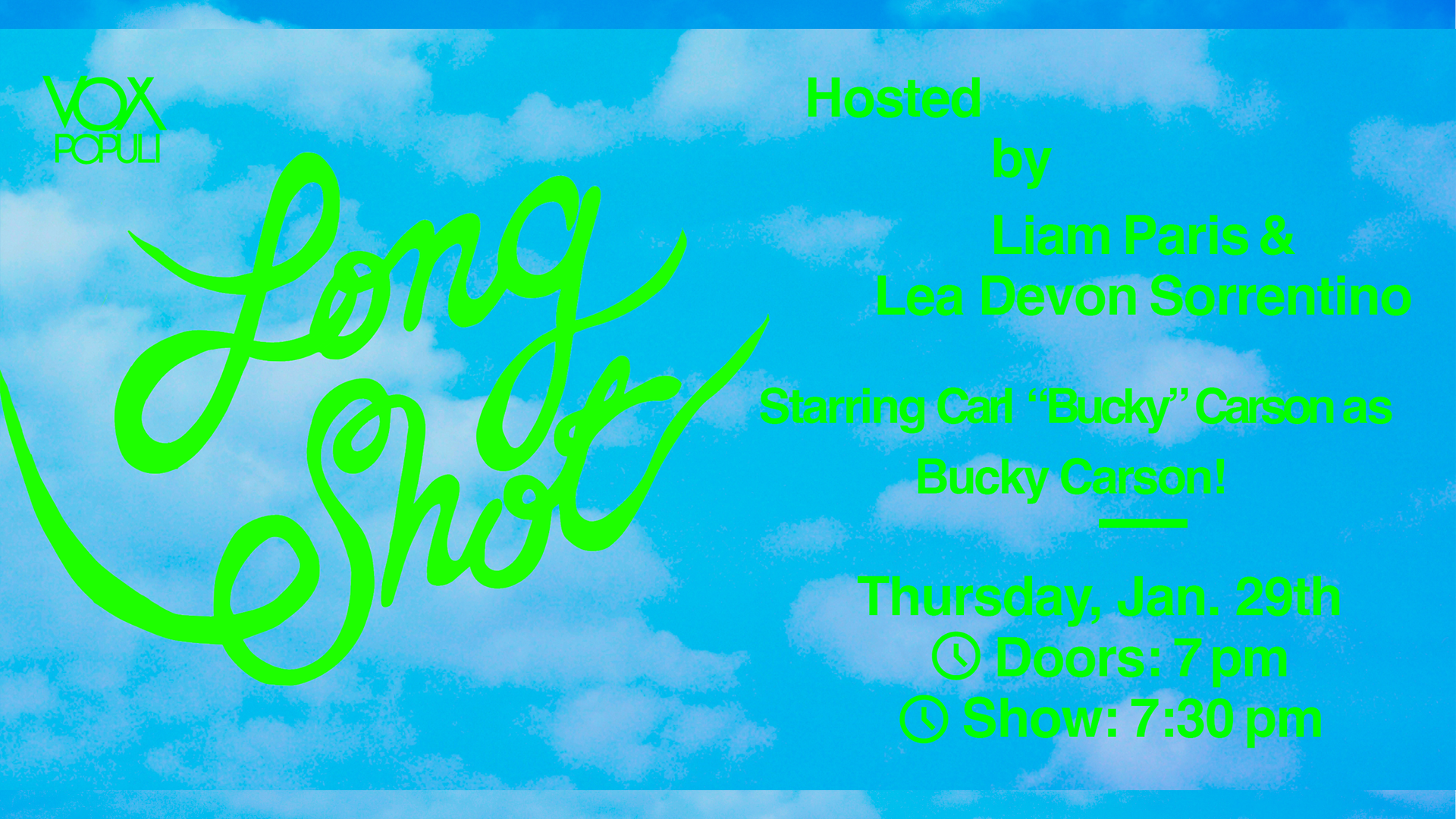 Long Shot - Bucky Carson is on TV! The best TV was black and white.