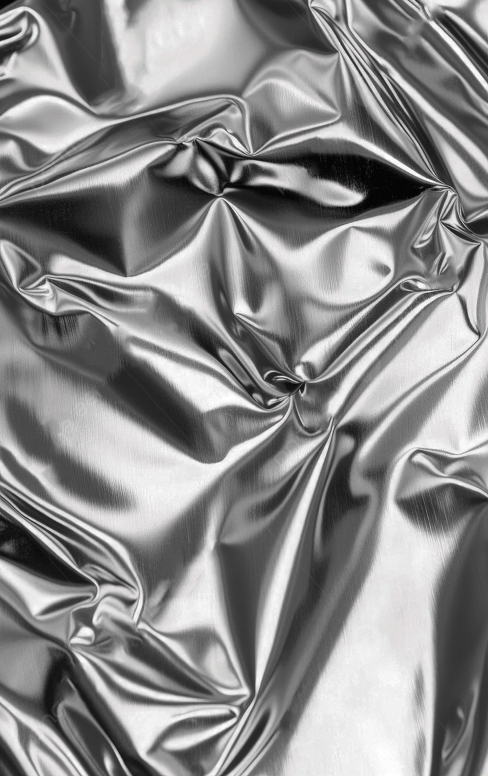Crinkled metallic silver fabric or material. Alushape.  Architecture and Design by Auliseo (Aurèle Eliseo Stauffer).