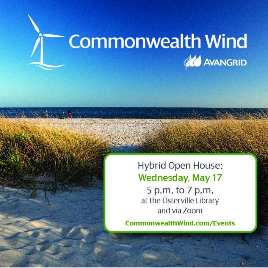 #Reminder: We are hosting a hybrid #OpenHouse tonight to provide an overview of AVANGRID&rsquo;s work in Barnstable and the Commonwealth Wind project. Please join us tonight at 5pm at the Osterville Library, 43 Wianno Avenue, Osterville, MA or via Zo