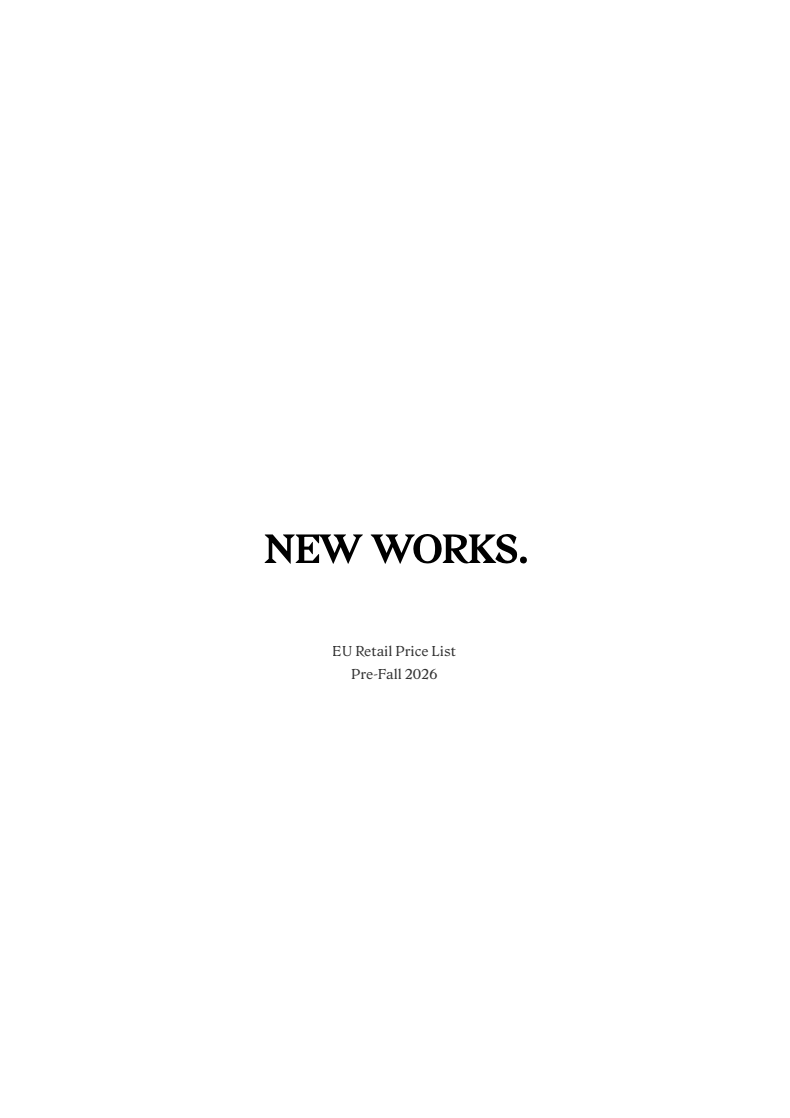 New Works Retail SS26 Pricelist