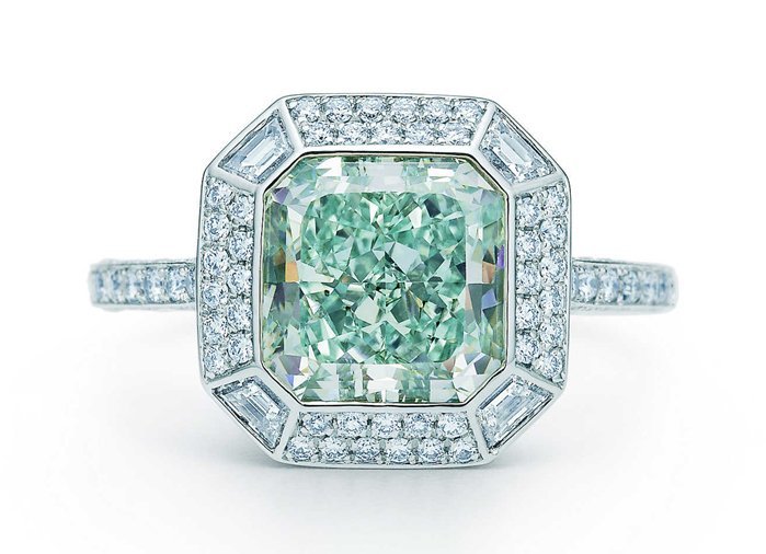 A blueish green diamond
