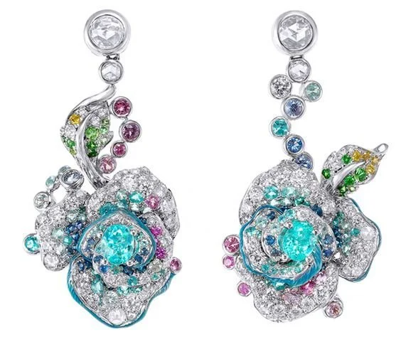 A pair of earrings by Anna Hu