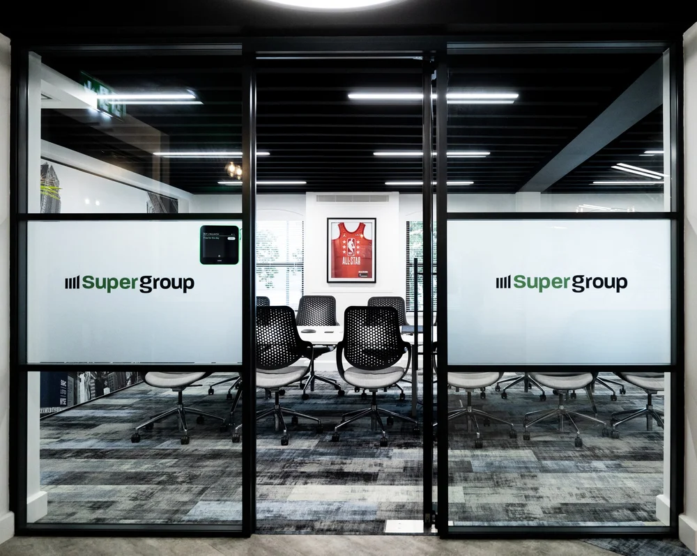 Branded glazed entrance to the boardroom