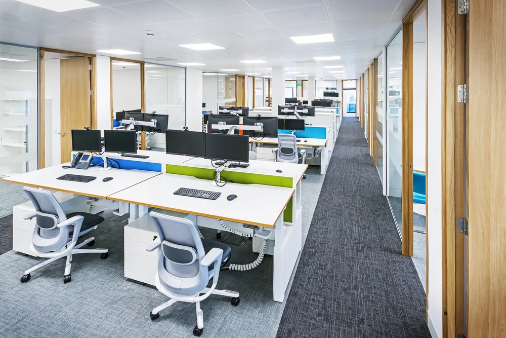 Coordinated desks and storage within Royal Chambers