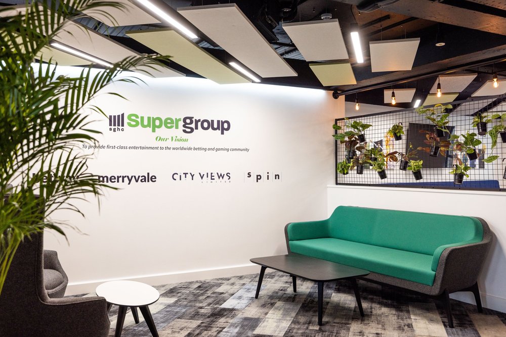 Hotel-inspired reception seating at Super Group