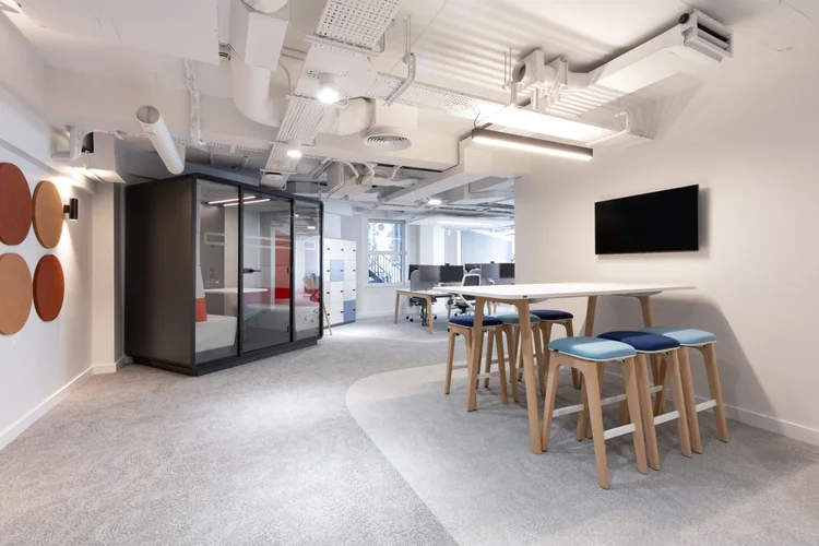 Meeting pod and shared work area at La Plaiderie House