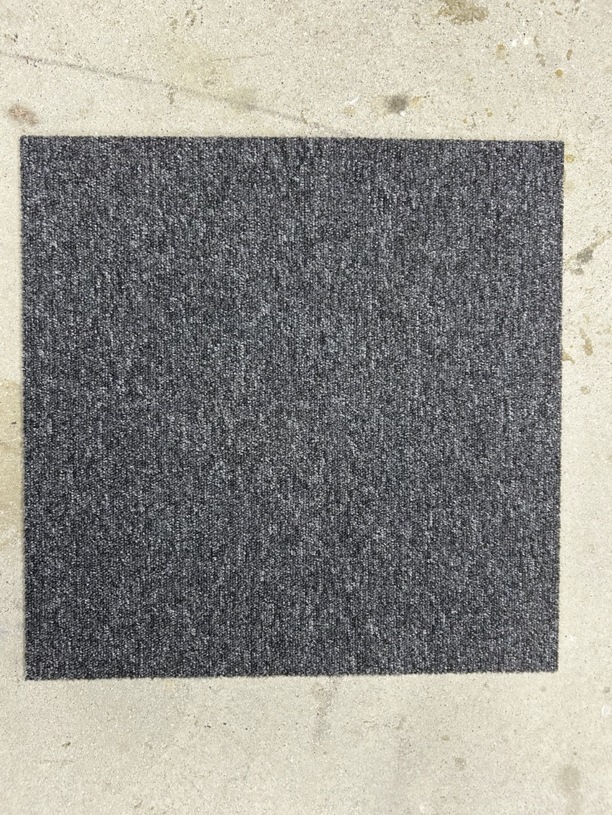 Charcoal grey carpet tiles, actual stock