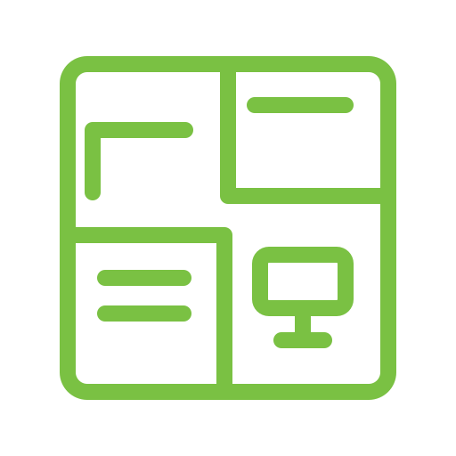Top-down office floorplan icon representing QuickPlan test-fit planning.