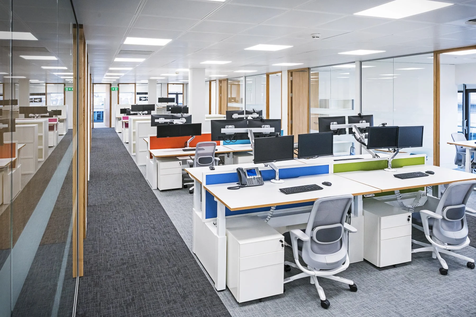 Mourant’s Royal Chambers office with coordinated workstations and storage