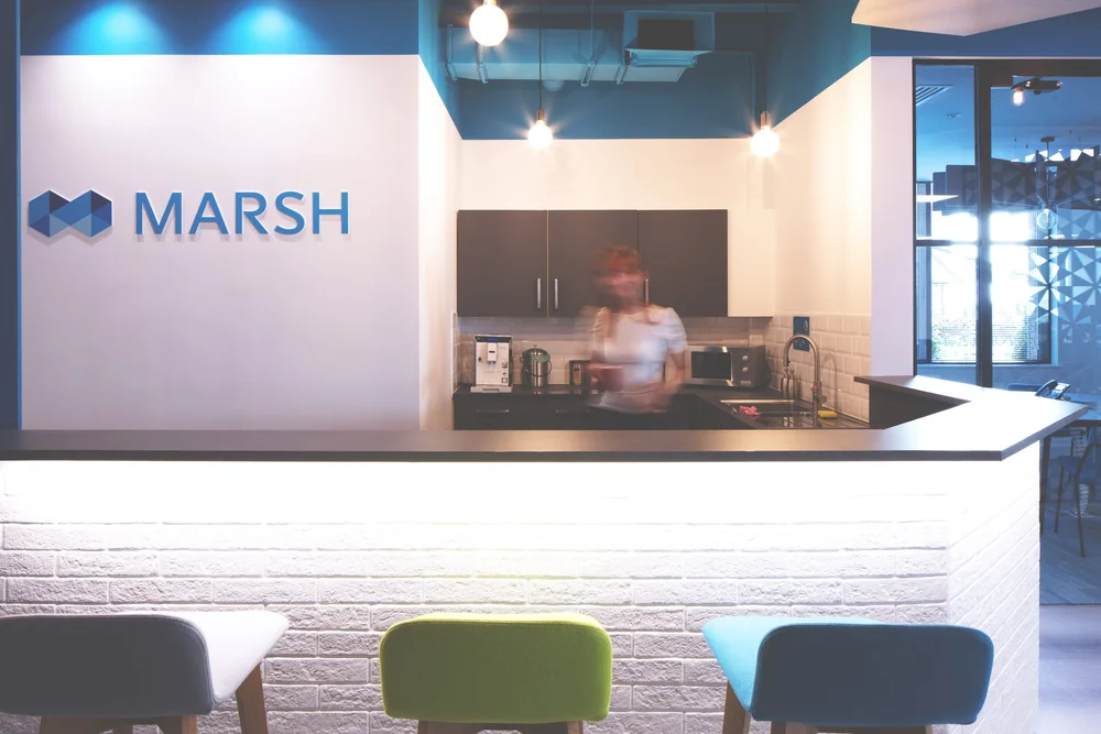 Kitchen counter within the shared welcome area